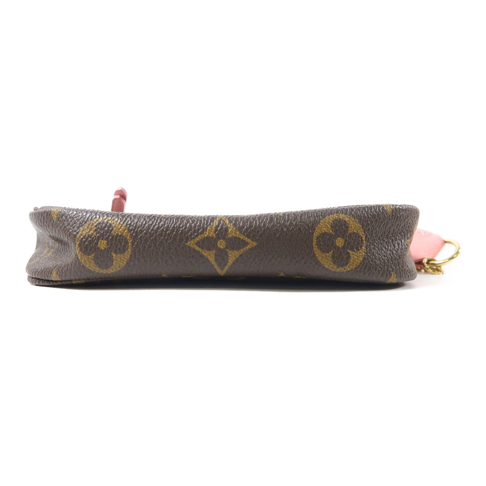 LOUIS VUITTON Monogram Pochette Accessories金扣手挽袋啡色
