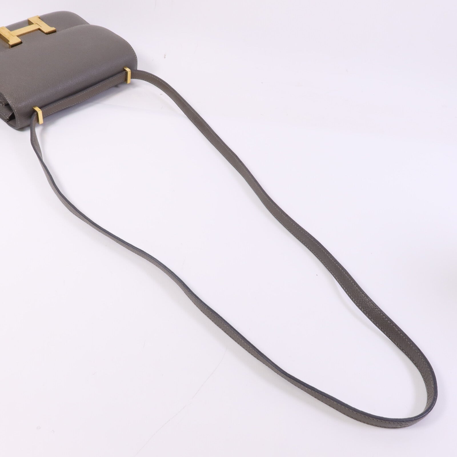 HERMES Epsom皮革Mini Constance金扣肩背袋