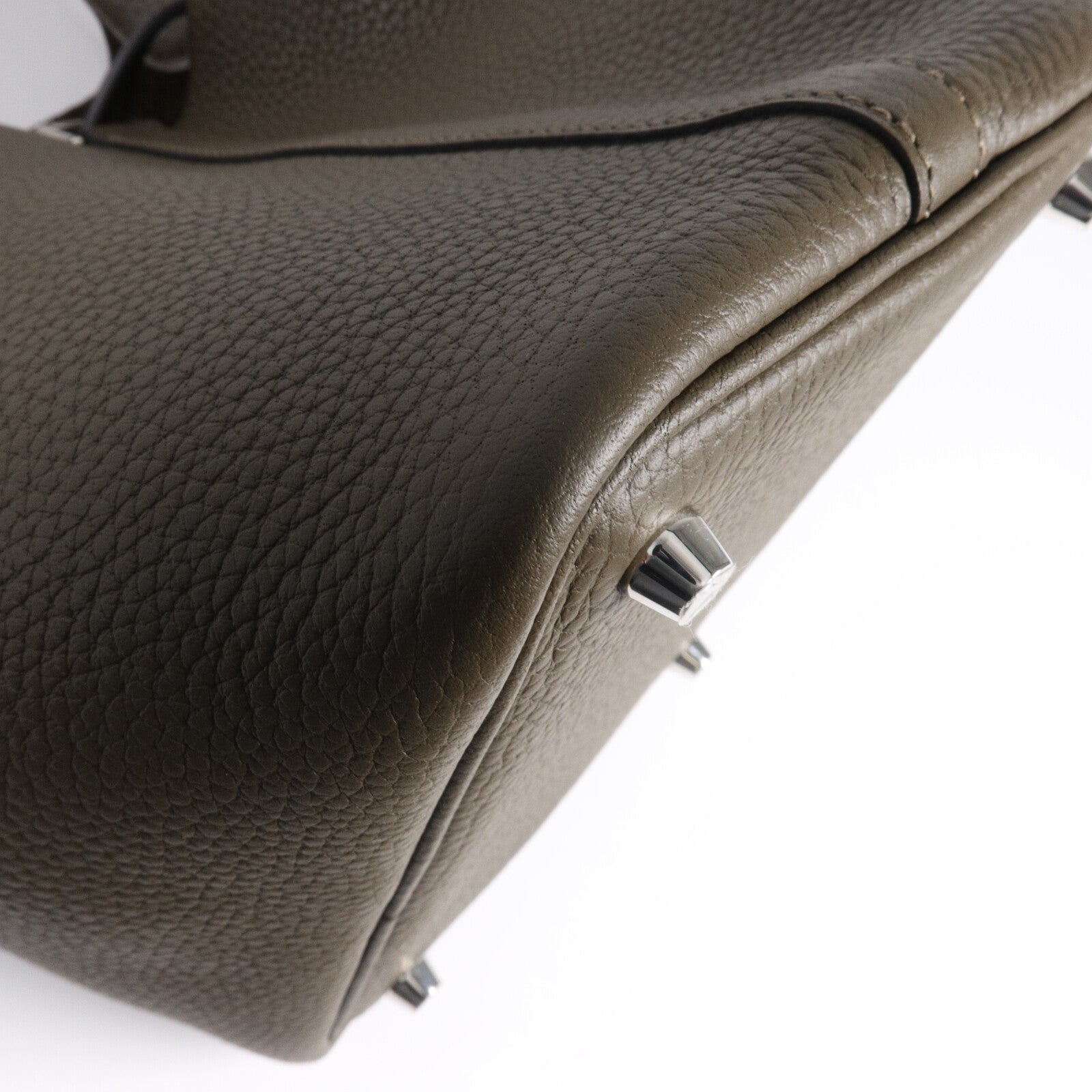 HERMES Clemence皮革Picotin PM手挽袋Vert Loden