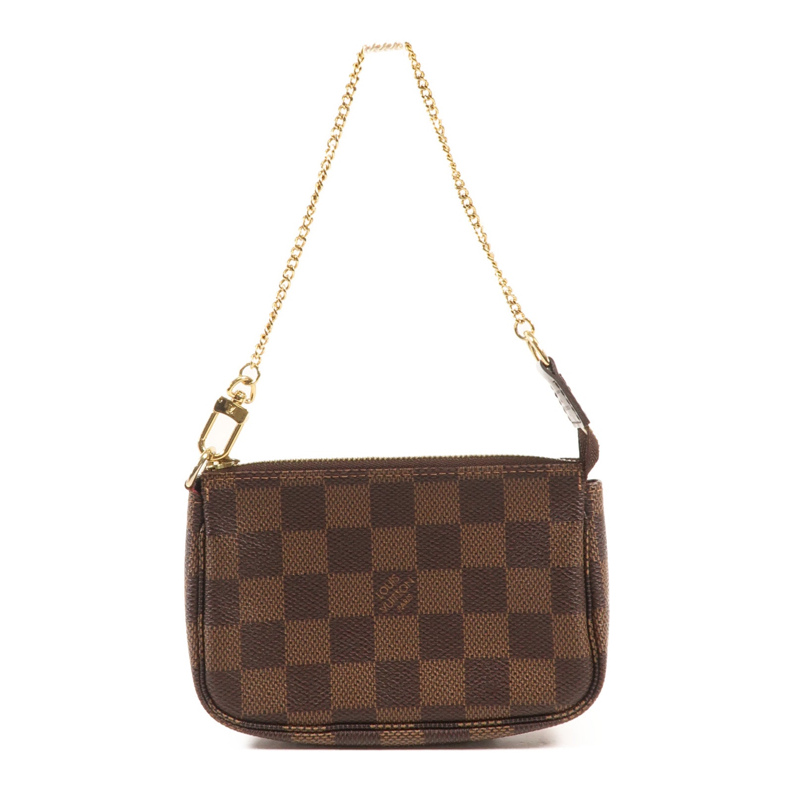 LOUIS VUITTON Damier Mini Pochette金扣手挽袋