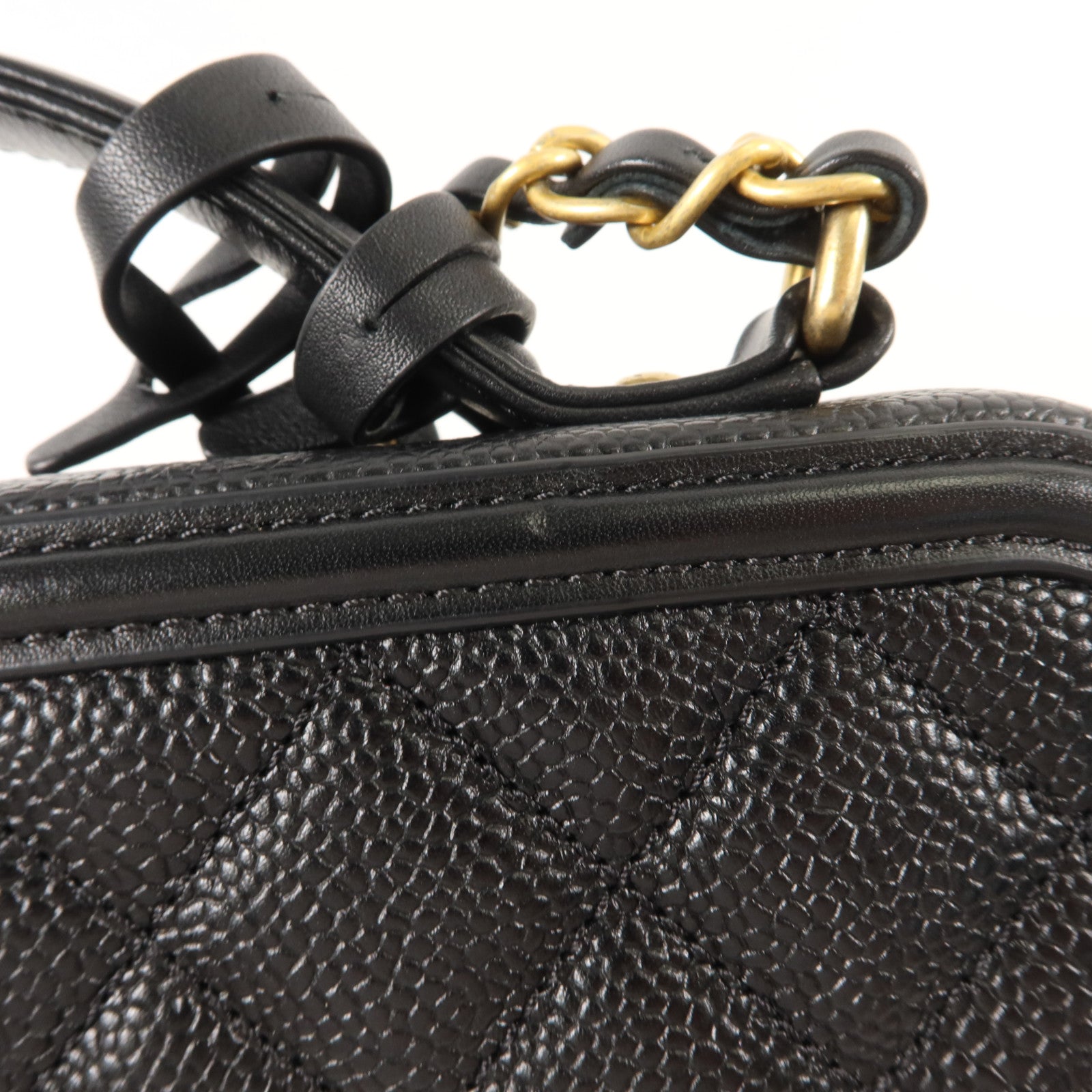 CHANEL 牛皮皮革CC Filigree Vanity Case Medium手挽肩背兩用袋