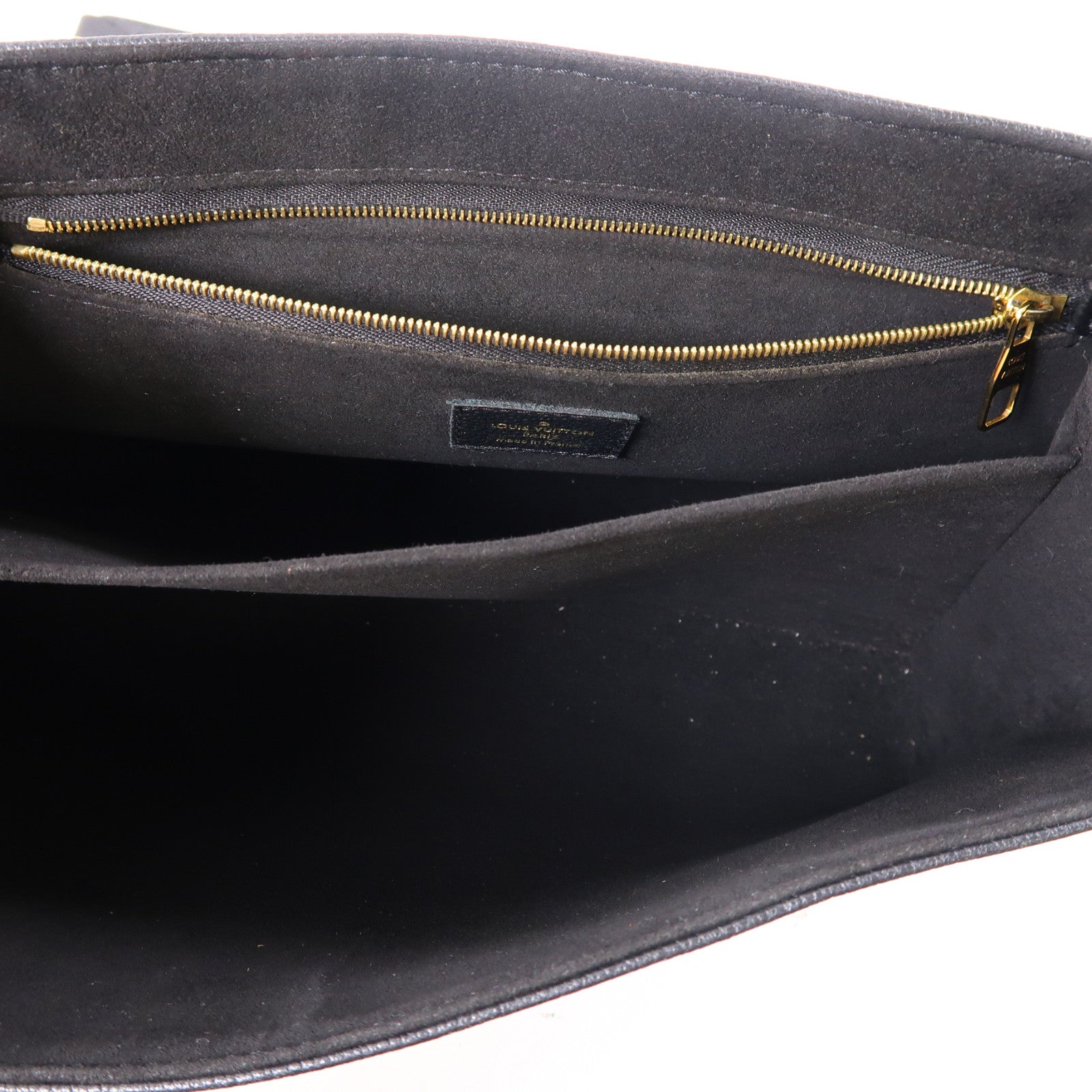 LOUIS VUITTON Monogram Empreinte Saint Germain MM金扣肩背袋黑色