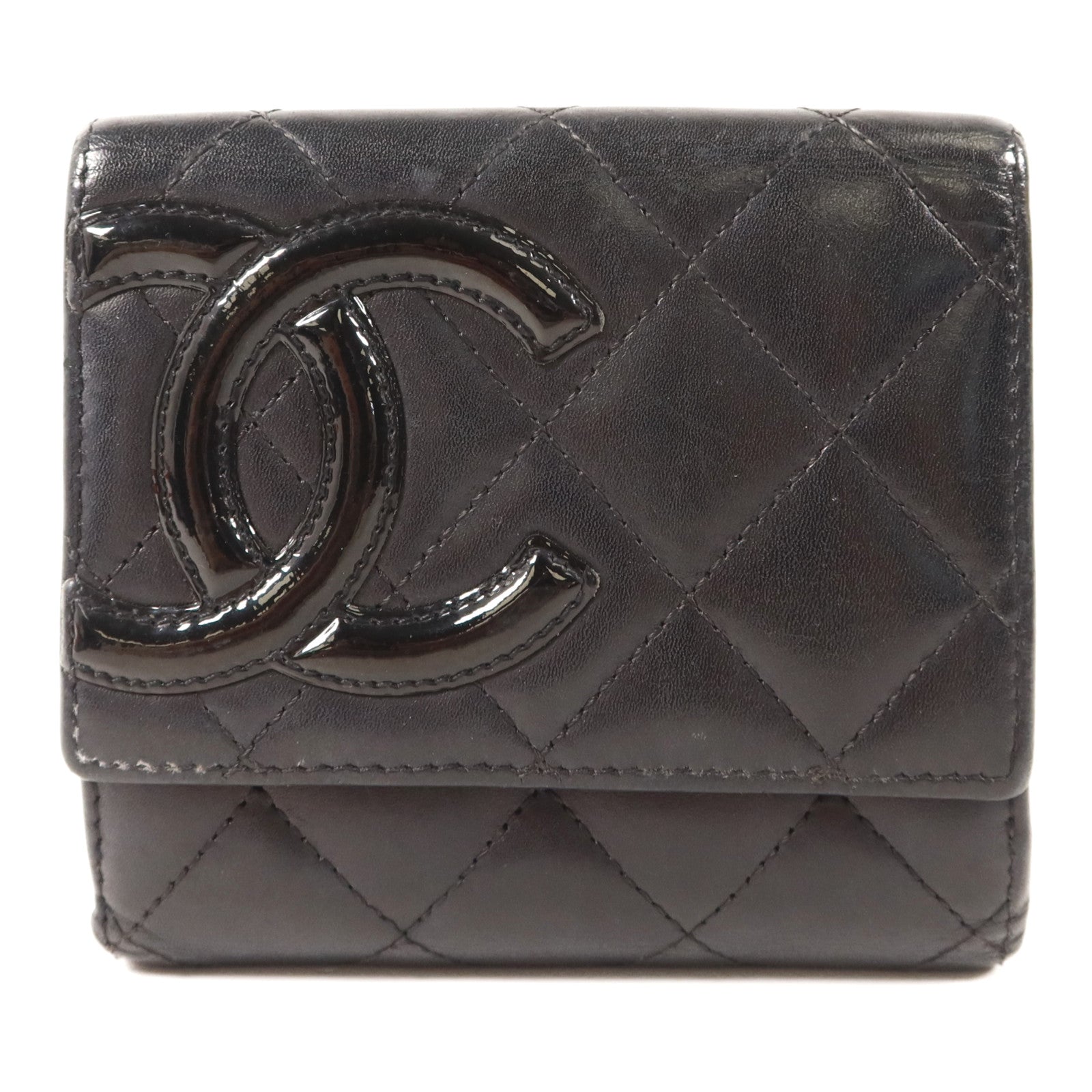 CHANEL 牛皮皮革Cambon Bifold Wallet銀扣錢包