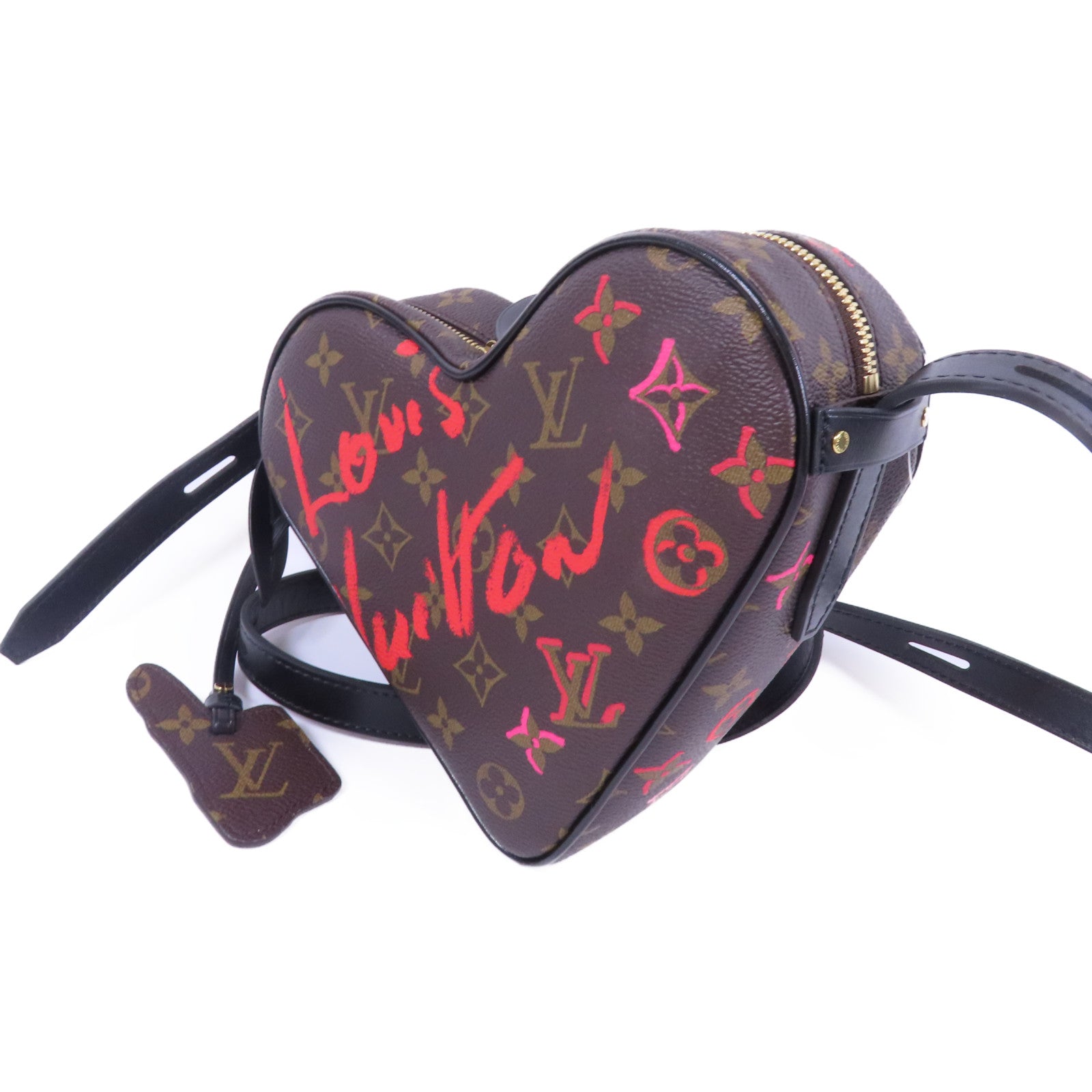 LOUIS VUITTON Monogram Sac Coeur Fall In Love金扣肩背袋棕色