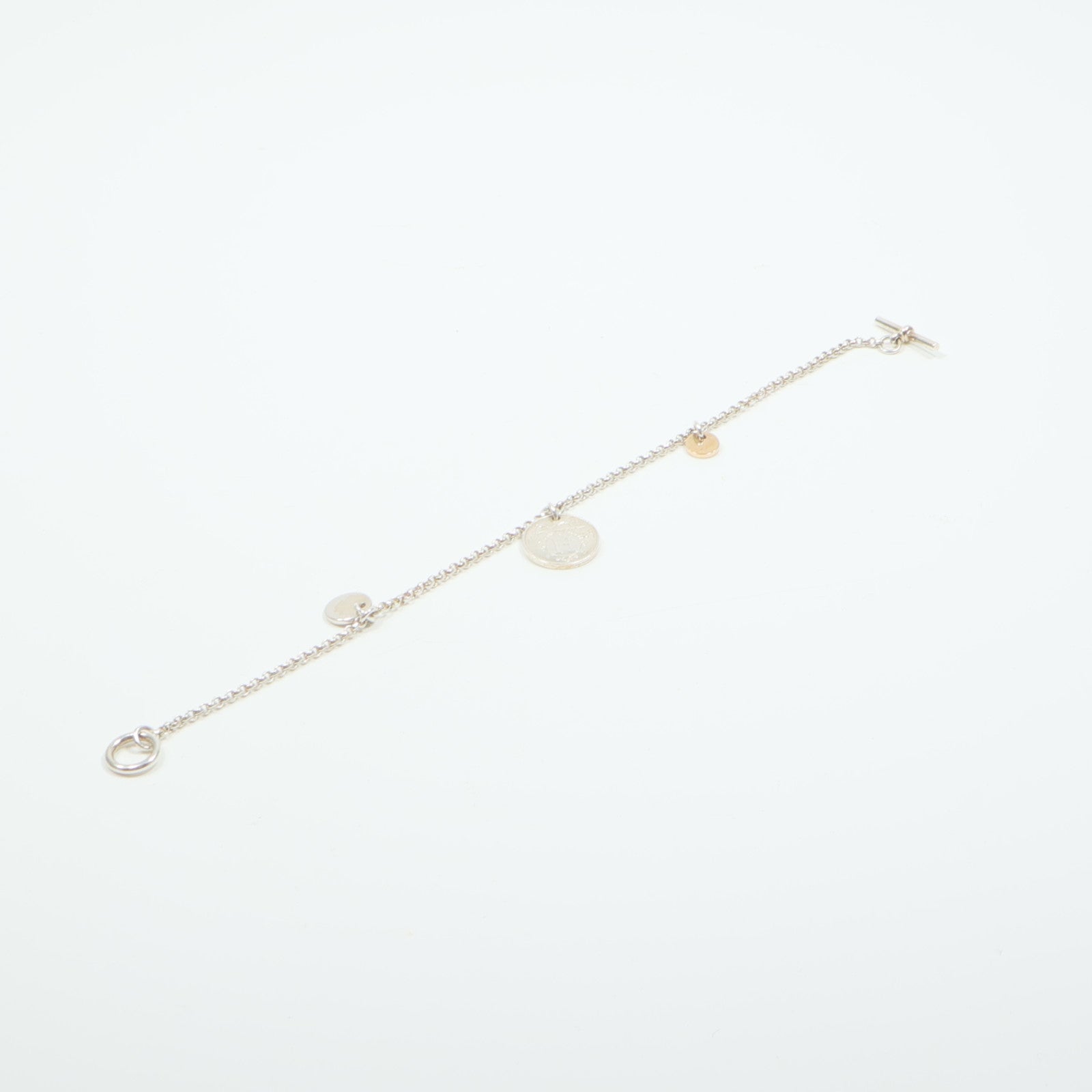 HERMES 18K玫瑰金/925純銀Ex-Libris Bracelet手鏈