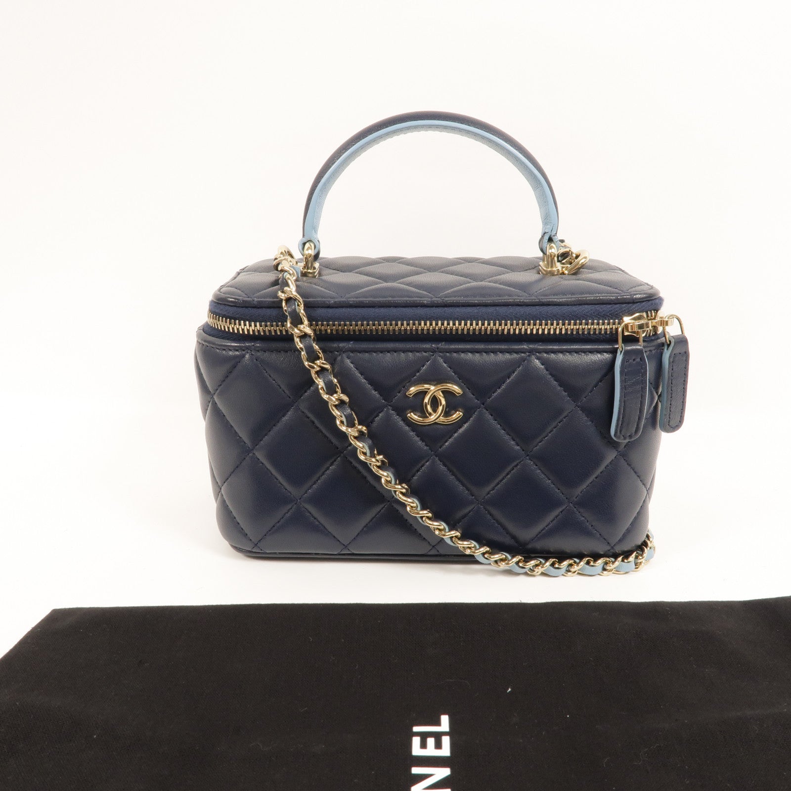 CHANEL 羊皮皮革Top Handle Vanity Case手挽肩背兩用袋