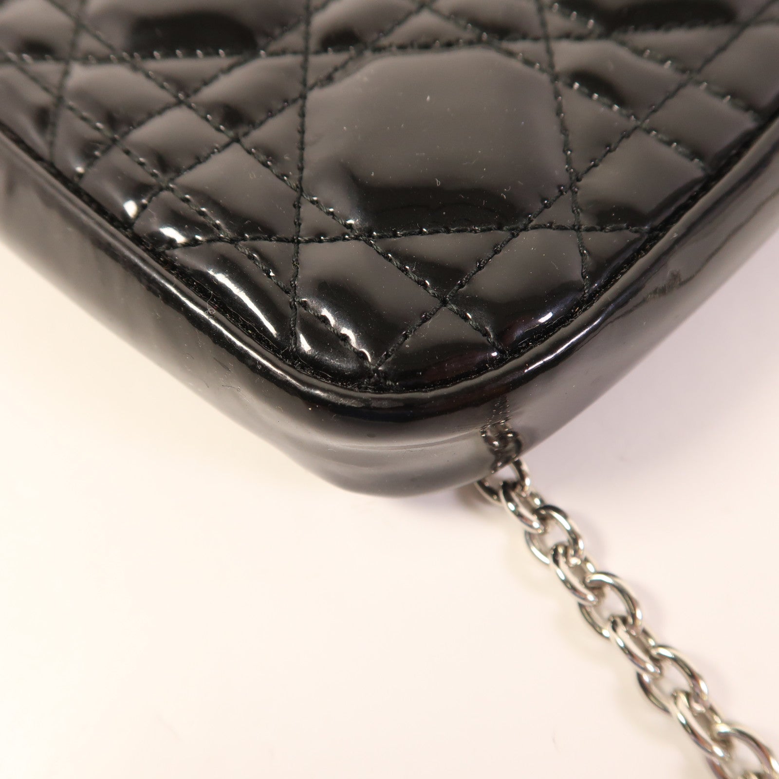 Dior 漆皮皮革Shoulder Bag銀扣肩背袋