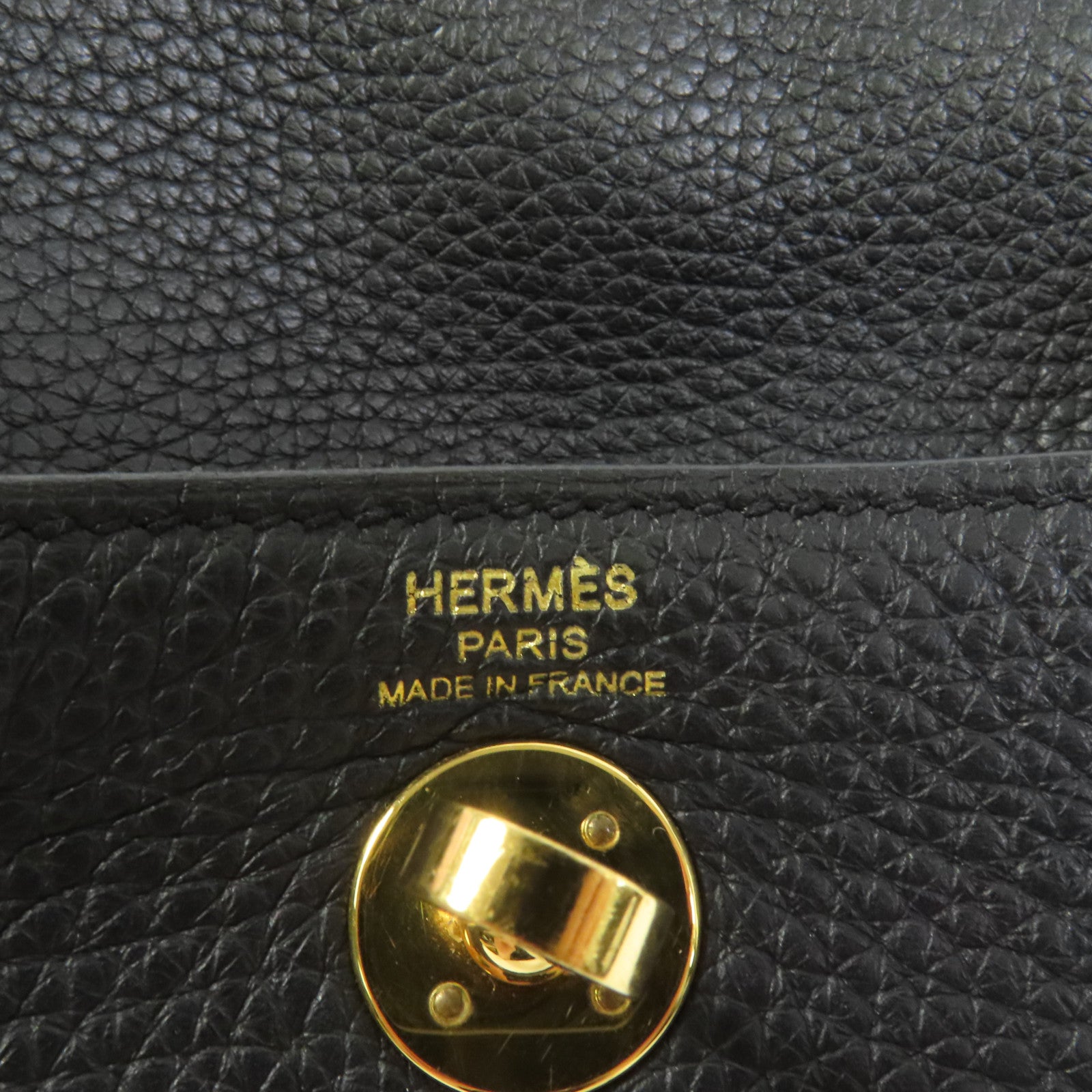 HERMES Clemence皮革Mini Lindy金扣手挽肩背兩用袋Noir