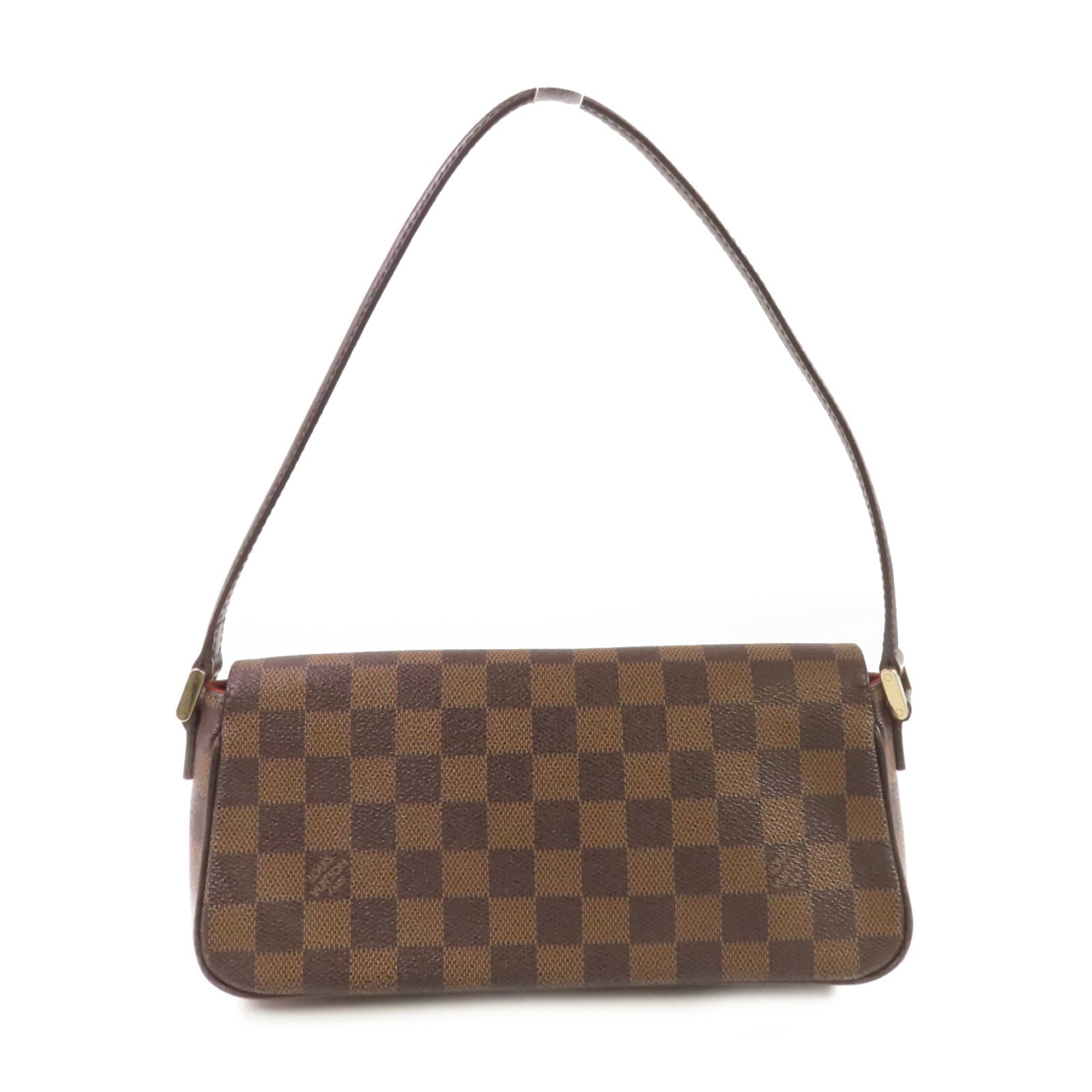 LOUIS VUITTON Damier Ebene Recoleta Hand Bag金扣肩背袋啡色