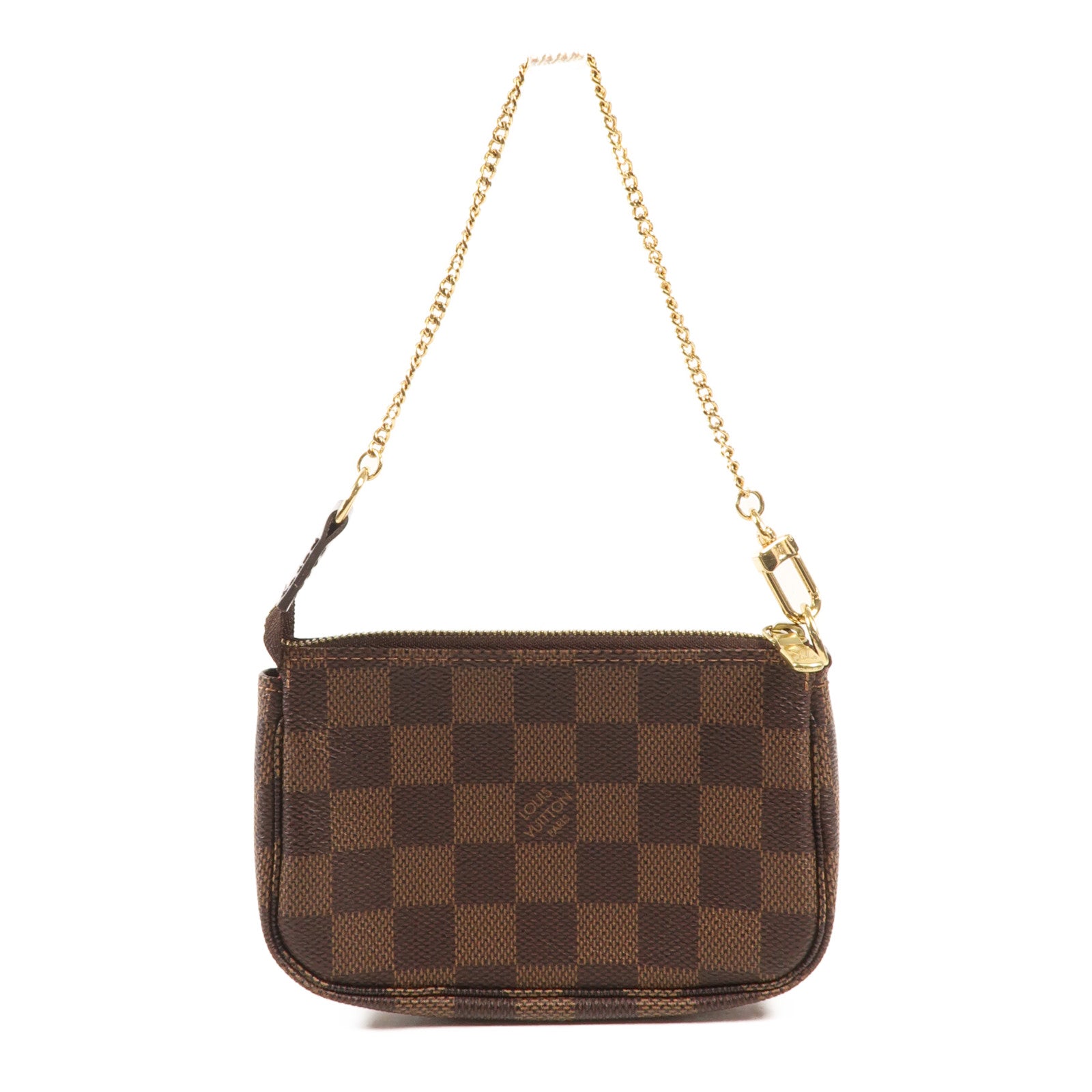 LOUIS VUITTON Damier Mini Pochette金扣手挽袋