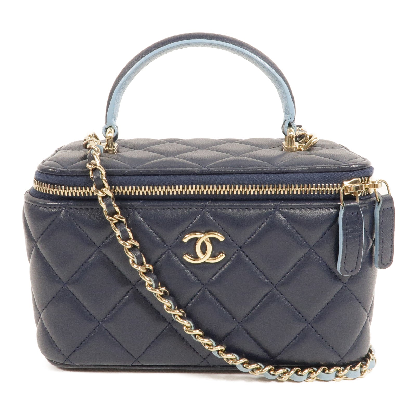 CHANEL 羊皮皮革Top Handle Vanity Case手挽肩背兩用袋