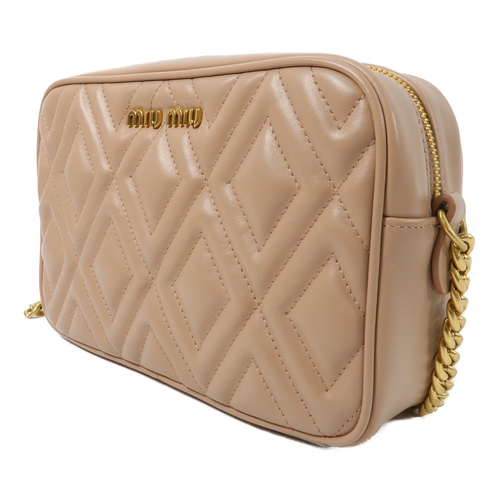 Miu Miu 牛皮皮革Soft Calf Quilted Camera Bag鏈帶肩背袋