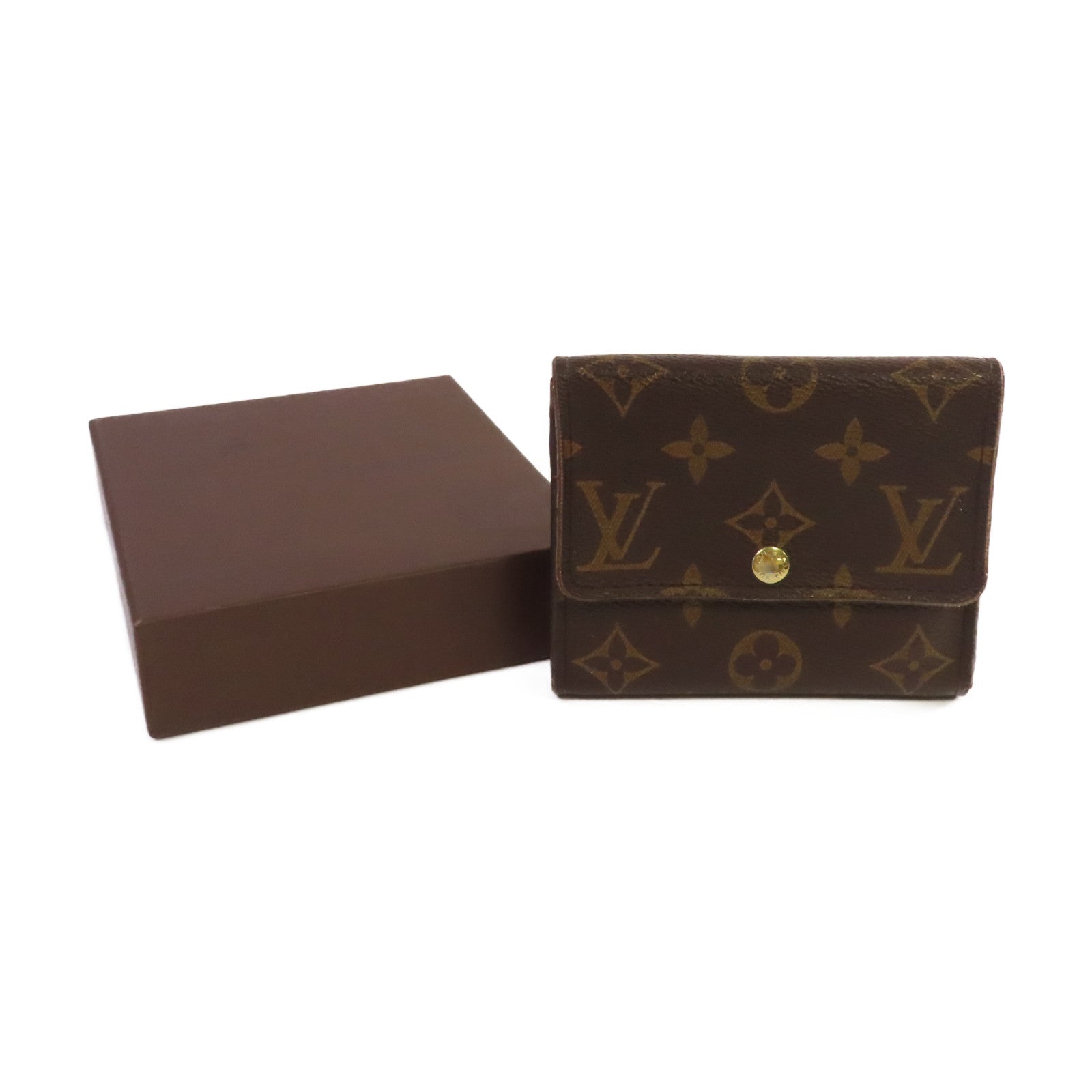 LOUIS VUITTON Monogram Short Wallet金扣短錢包啡色