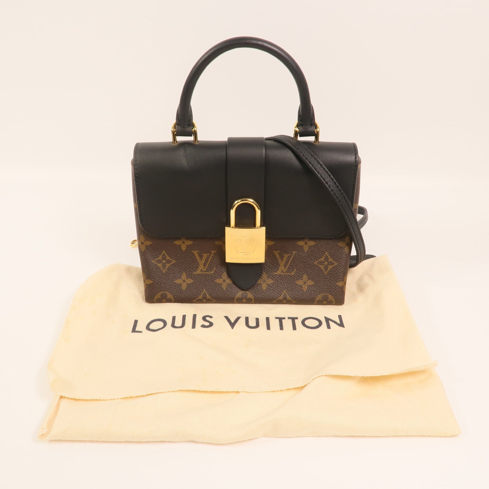 LOUIS VUITTON Monogram Locky BB金扣手挽肩背兩用袋