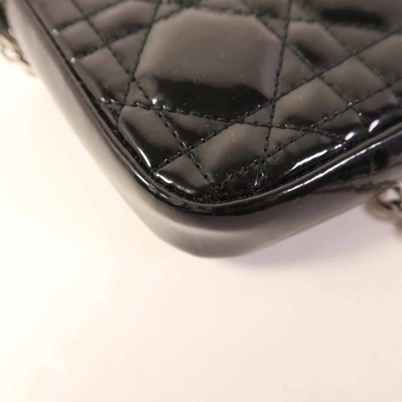 Dior 漆皮皮革Shoulder Bag銀扣肩背袋