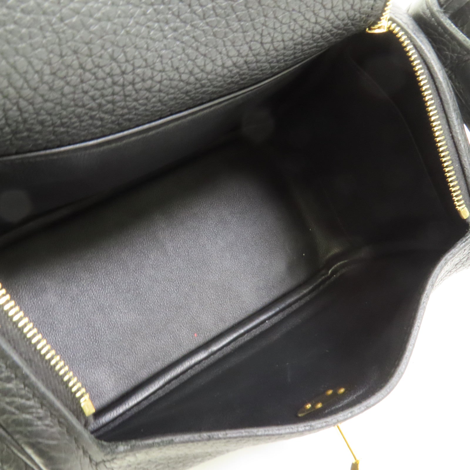 HERMES Clemence皮革Mini Lindy金扣手挽肩背兩用袋Noir