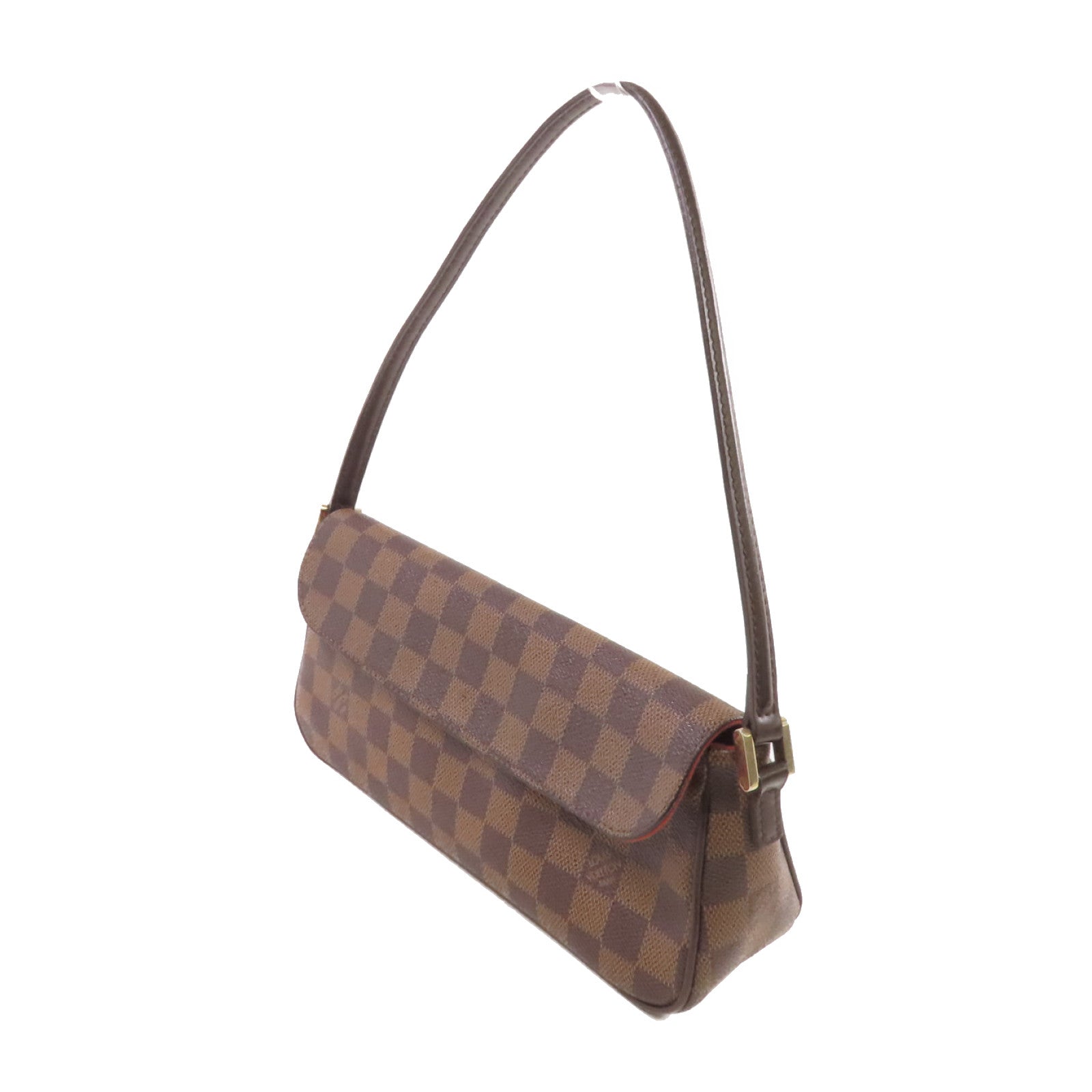 LOUIS VUITTON Damier Ebene Recoleta Hand Bag金扣肩背袋啡色