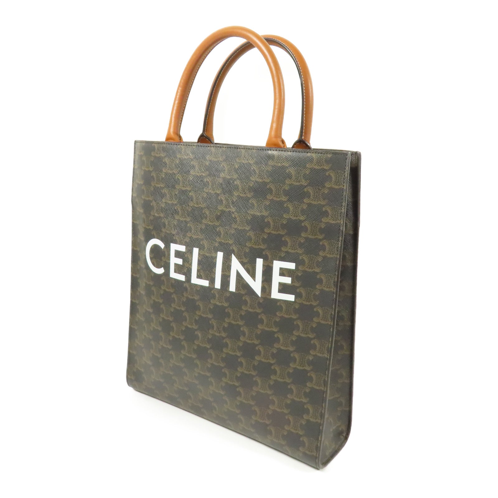 CELINE 塗層帆布Small Cabas Vertical 金扣手挽肩背兩用袋