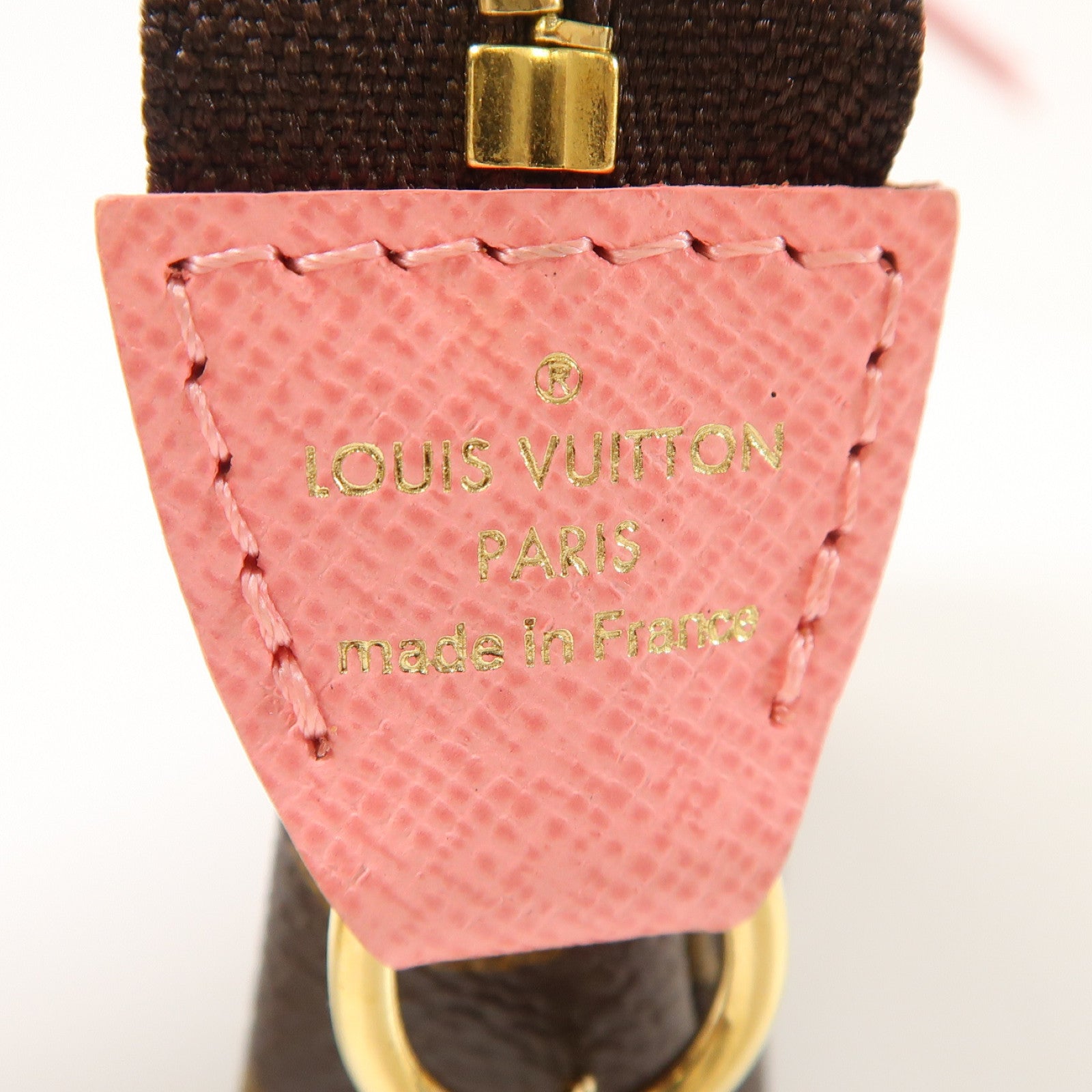 LOUIS VUITTON Monogram Pochette Accessories金扣手挽袋啡色