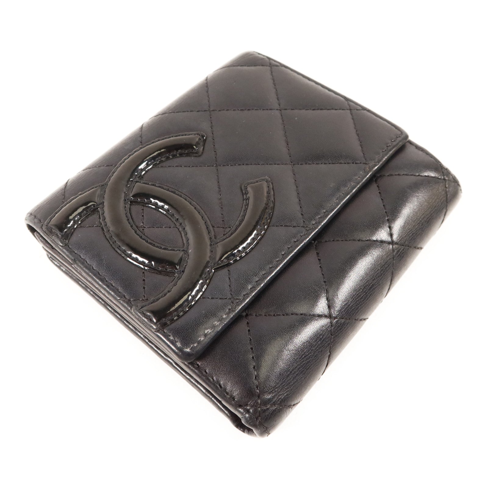 CHANEL 牛皮皮革Cambon Bifold Wallet銀扣錢包