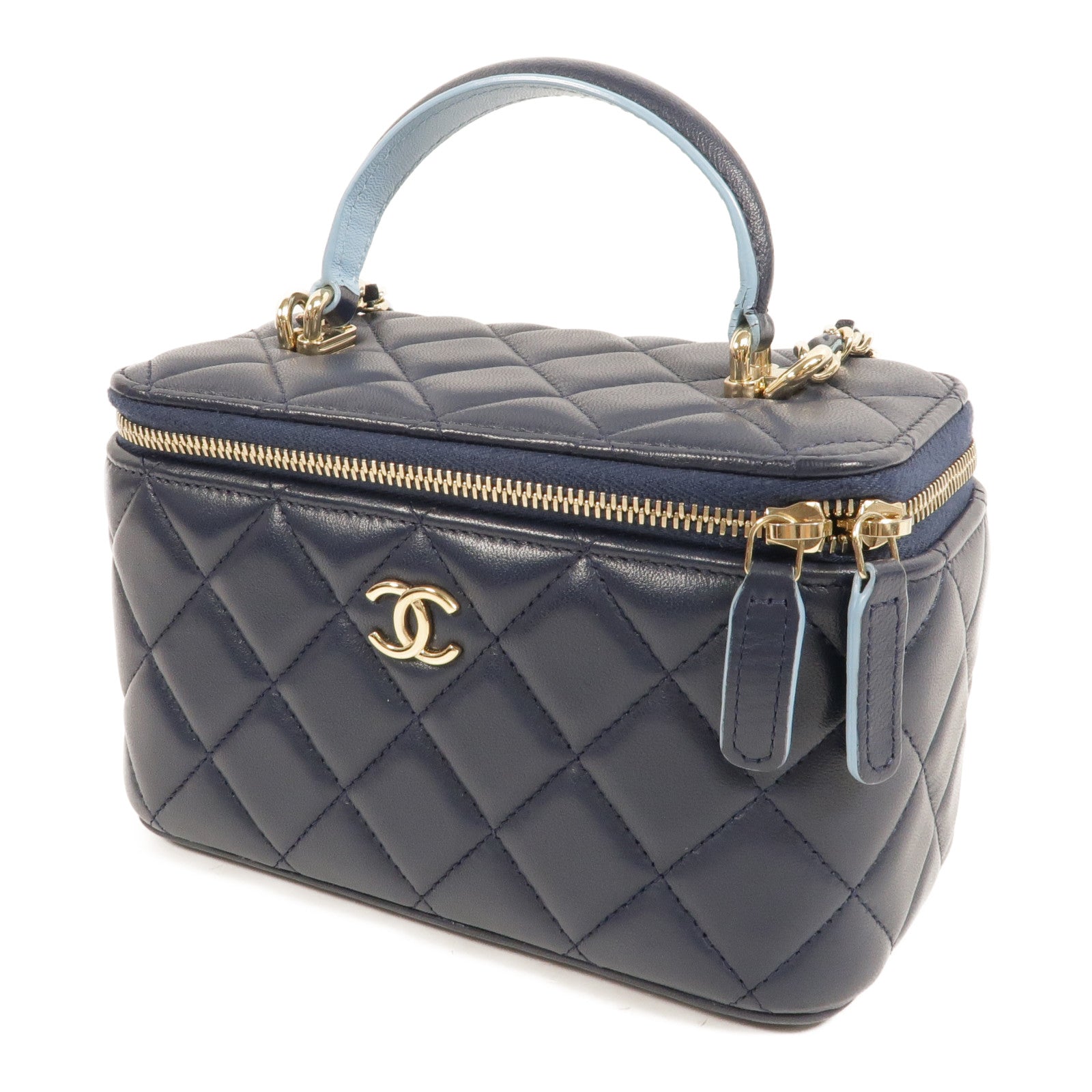 CHANEL 羊皮皮革Top Handle Vanity Case手挽肩背兩用袋