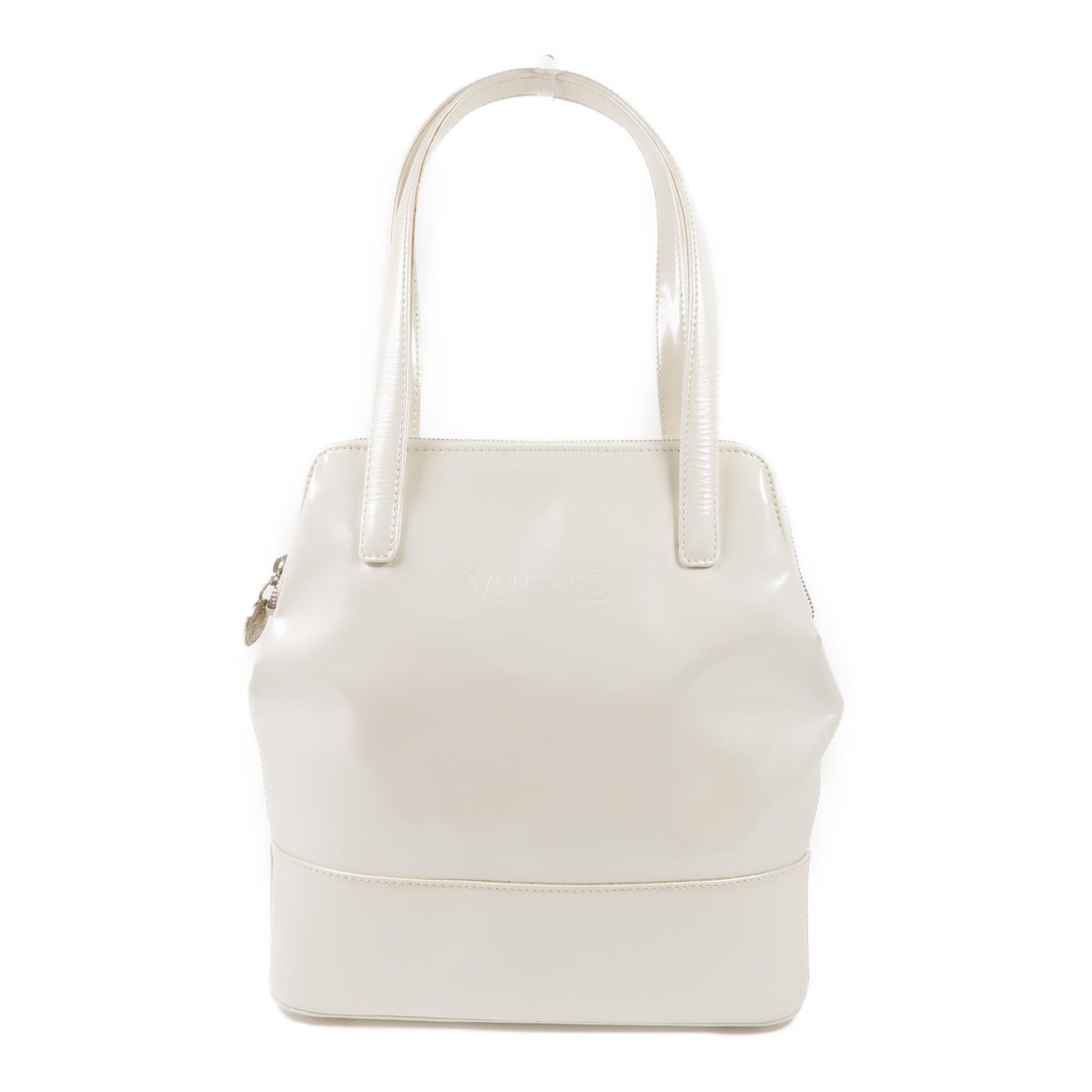 VERSACE 【激減優惠】漆皮皮革Handbag銀扣手挽袋
