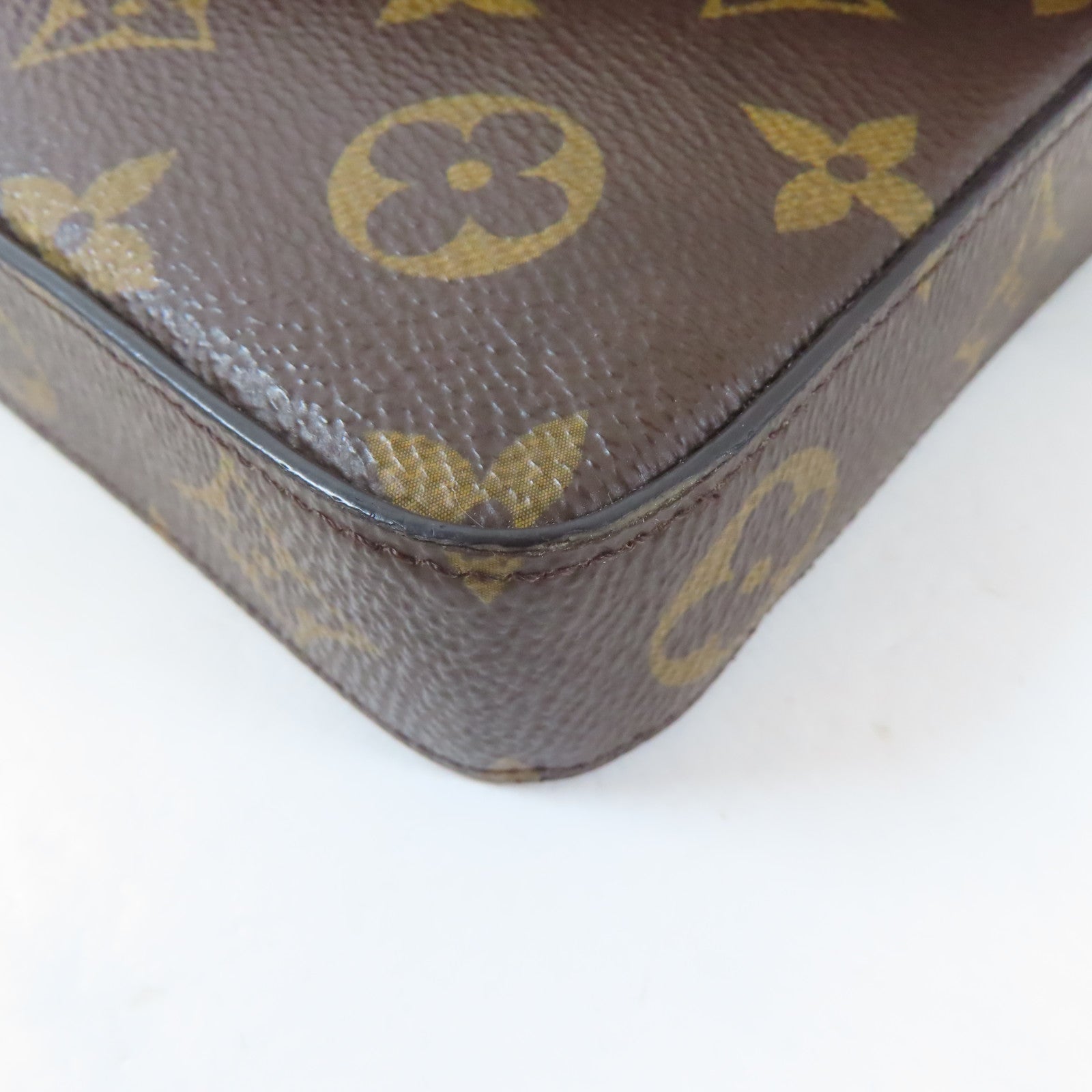 LOUIS VUITTON Monogram Felicie Pochette金扣鏈帶肩背袋啡色
