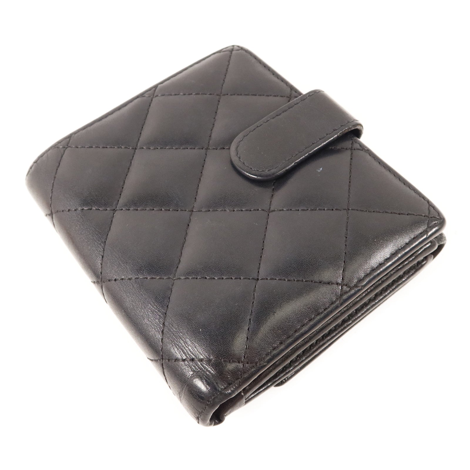 CHANEL 牛皮皮革Cambon Bifold Wallet銀扣錢包