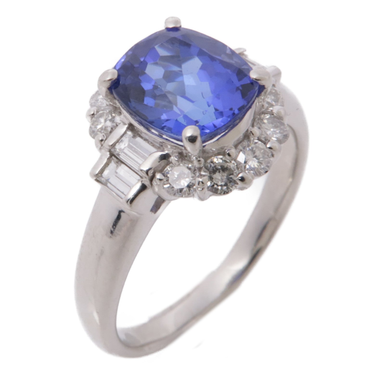 JEWELRY 鉑金Sapphire/Diamond Ring 藍寶石/鑽石戒指US#7.5