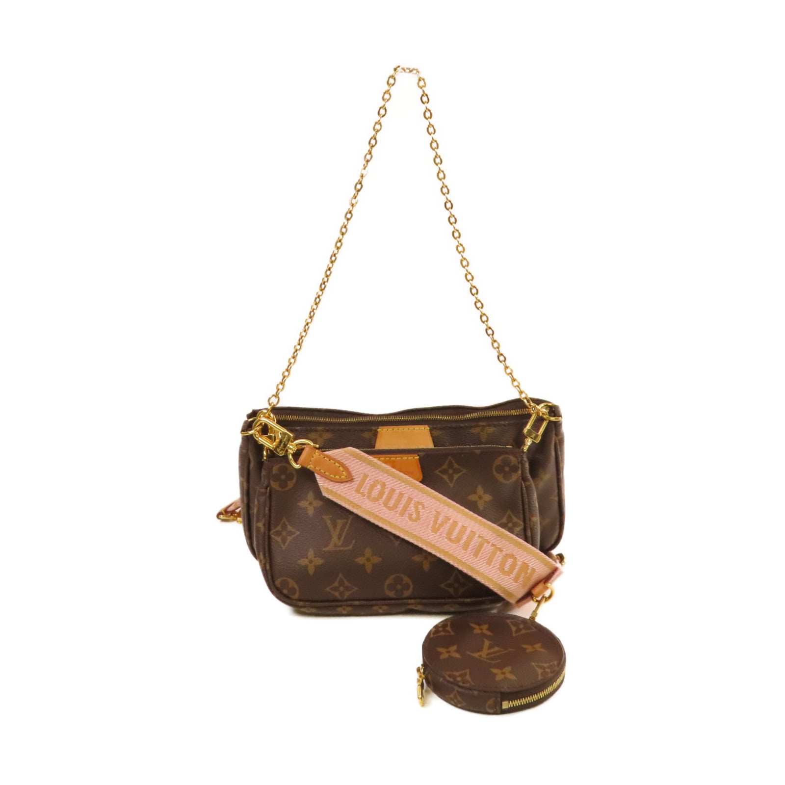 LOUIS VUITTON 【激減優惠】Monogram Multi Pochette Accessoires Shoulder Bag金扣肩背袋啡色