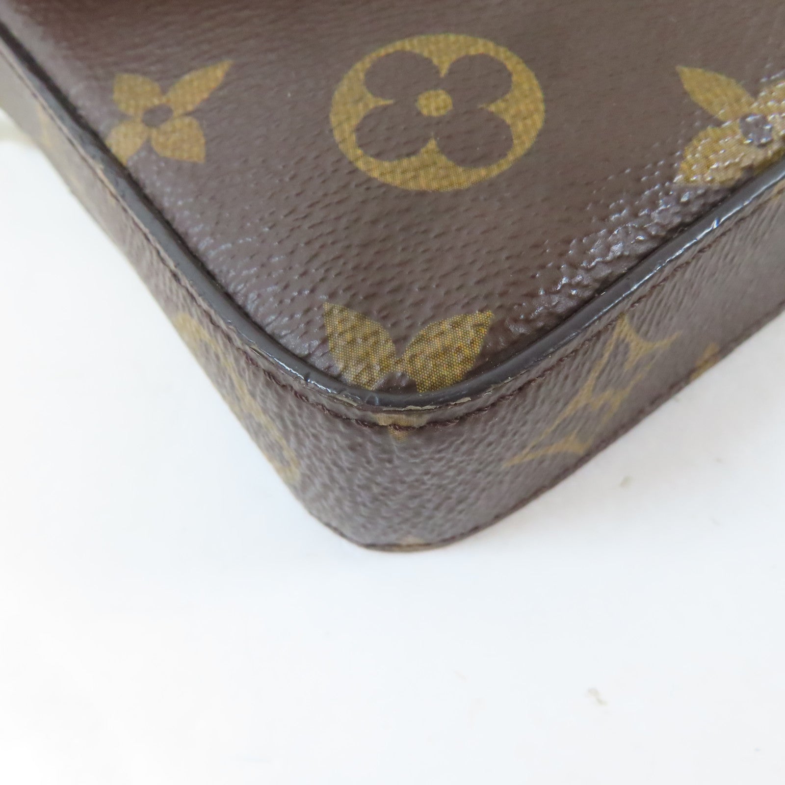 LOUIS VUITTON Monogram Felicie Pochette金扣鏈帶肩背袋啡色