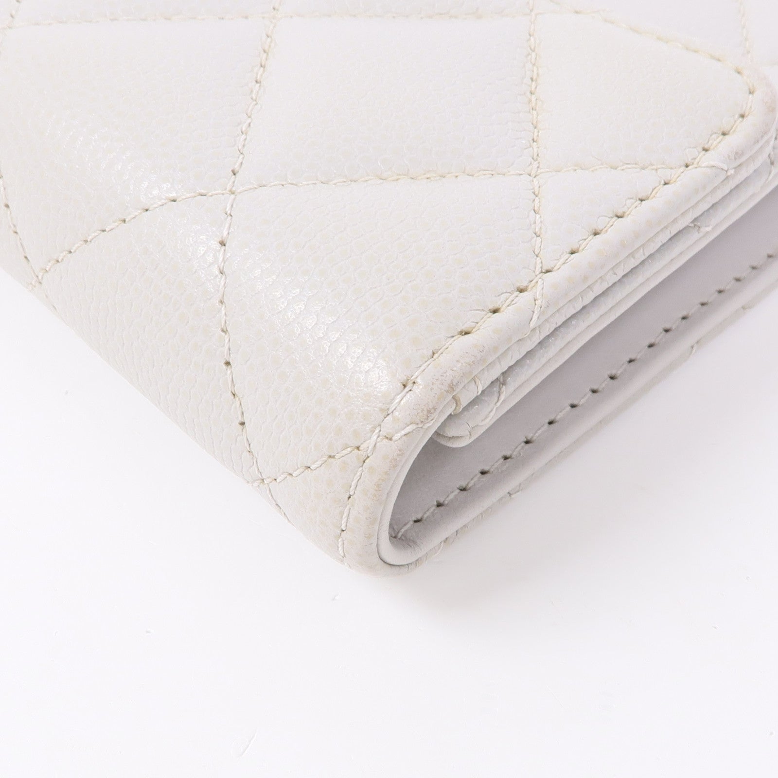 CHANEL CC GHW Wallet AP0231 Calfskin Leather Gray