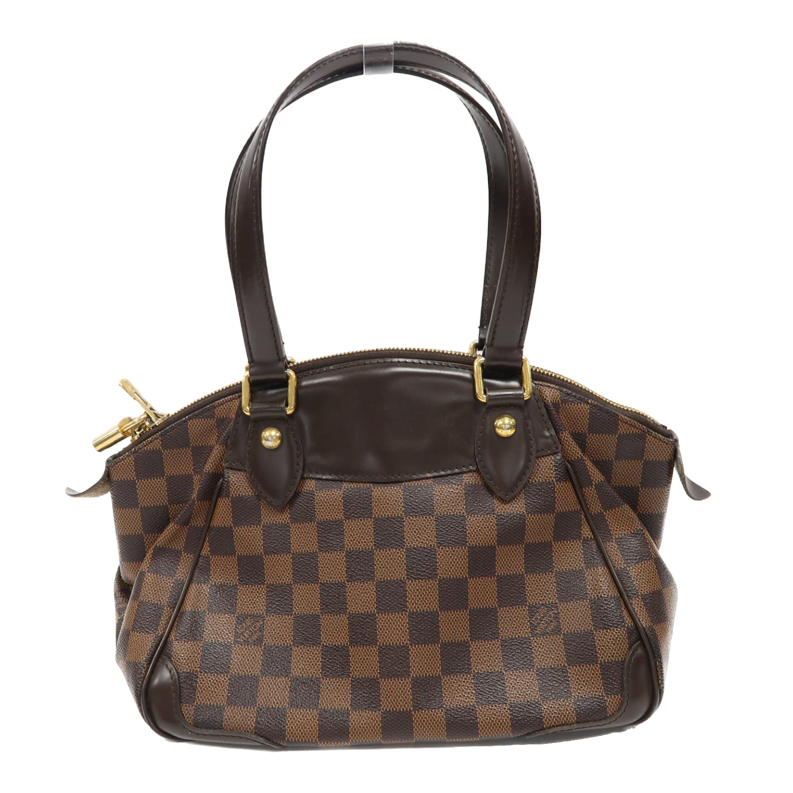 LOUIS VUITTON Damier Ebene Verona PM金扣肩背袋啡色