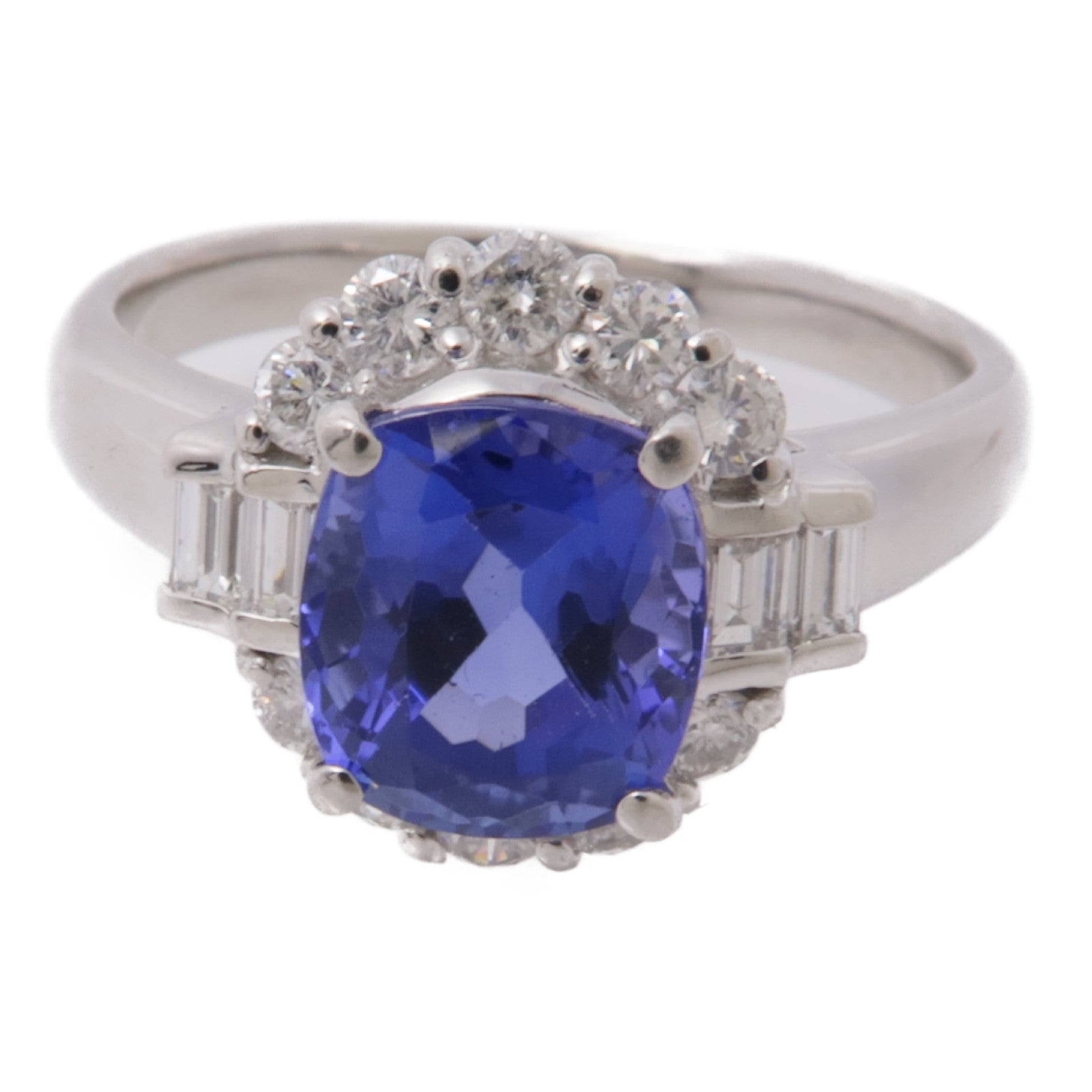 JEWELRY 鉑金Sapphire/Diamond Ring 藍寶石/鑽石戒指US#7.5