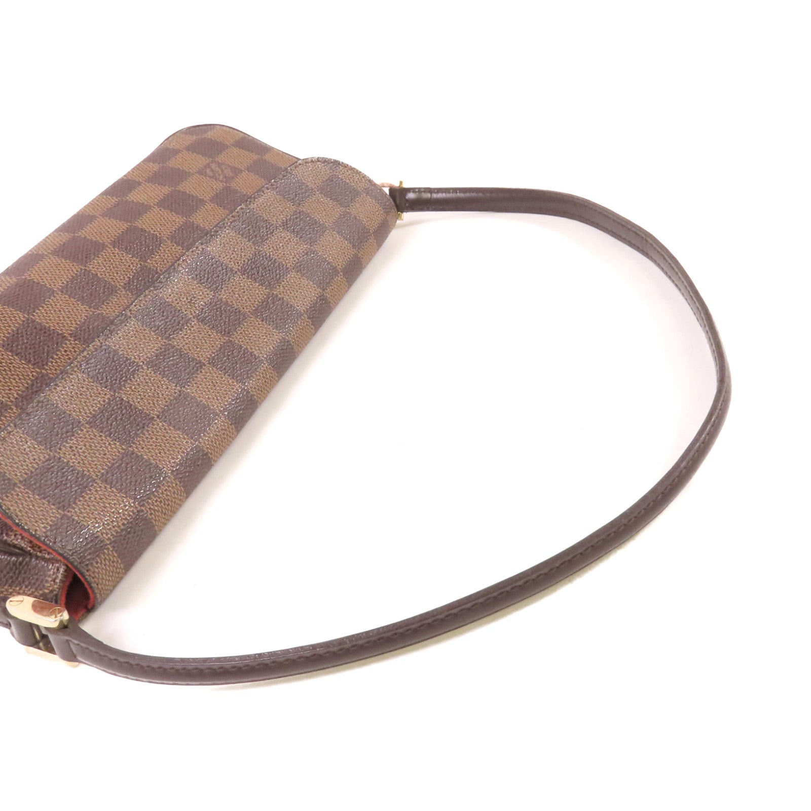 LOUIS VUITTON Damier Ebene Recoleta Hand Bag金扣肩背袋啡色