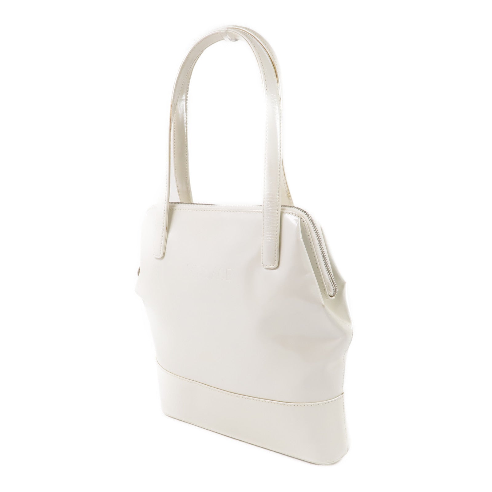 VERSACE 【激減優惠】漆皮皮革Handbag銀扣手挽袋