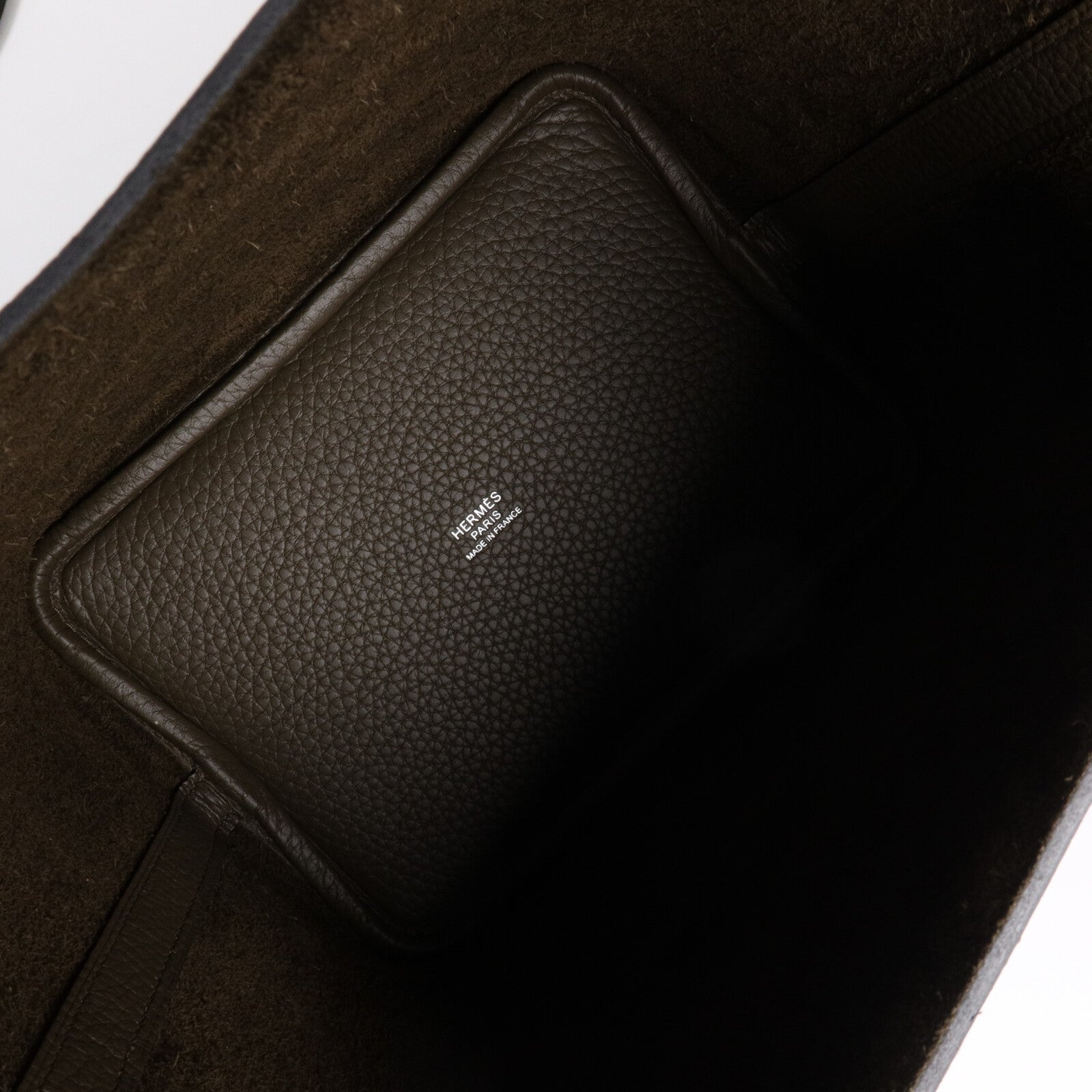 HERMES Clemence皮革Picotin PM手挽袋Vert Loden