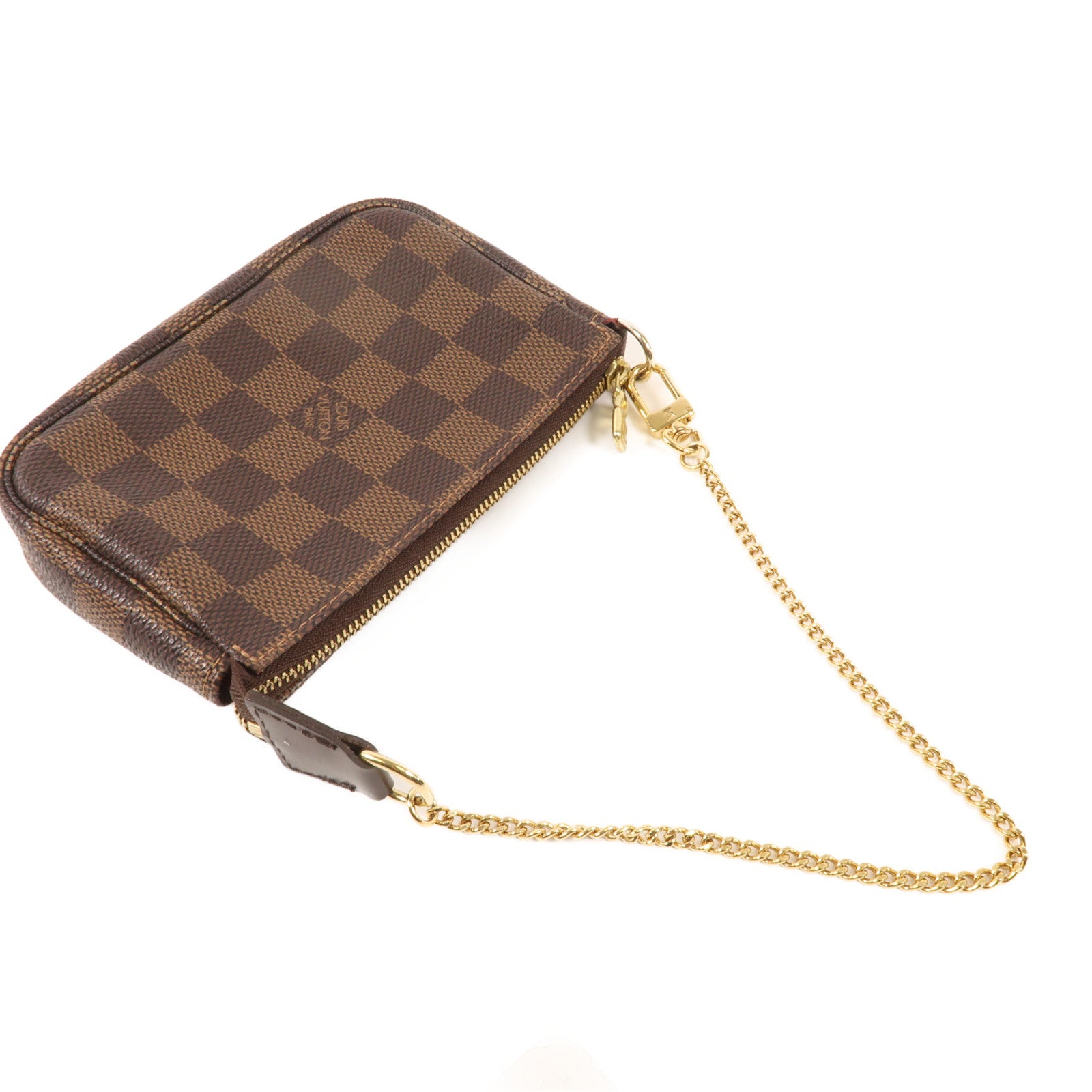 LOUIS VUITTON Damier Mini Pochette金扣手挽袋