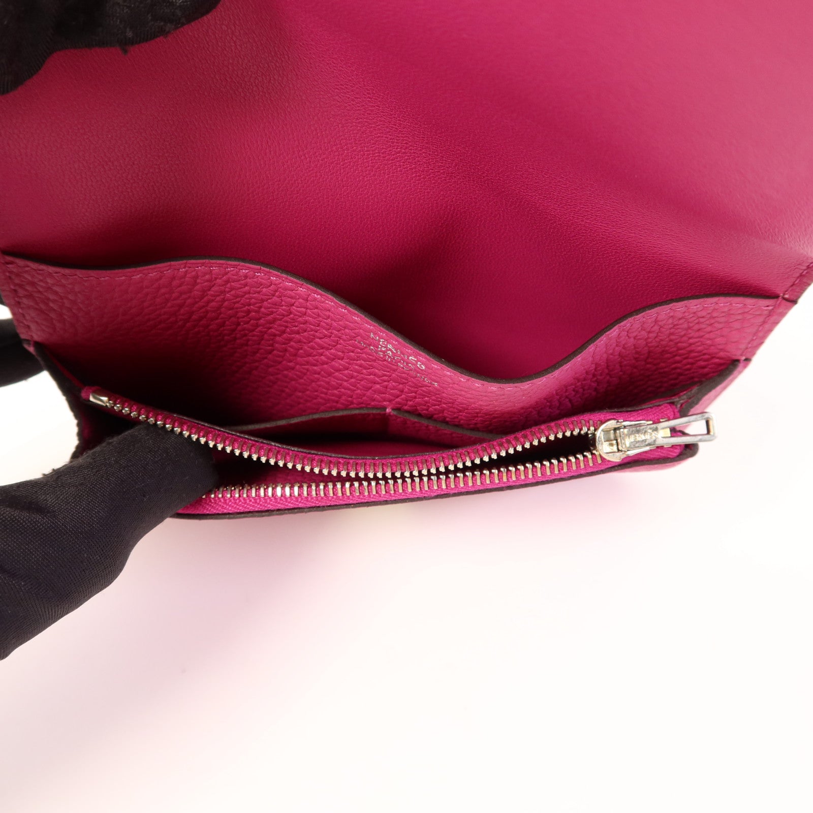 HERMES 【激減優惠】Evercolor皮革Dogon Compact Wallet銀扣錢包