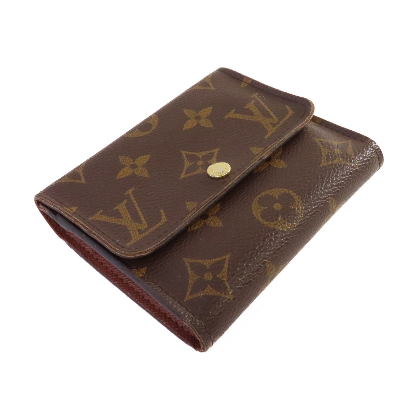 LOUIS VUITTON Monogram Short Wallet金扣短錢包啡色