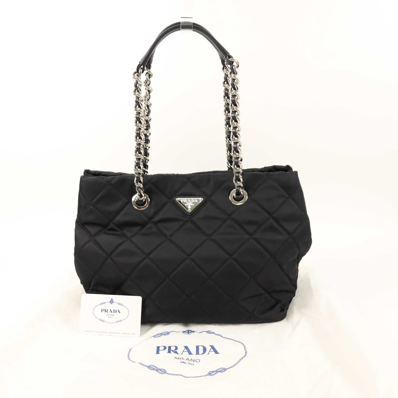 PRADA 尼龍Shoulder Bag鏈帶肩背袋