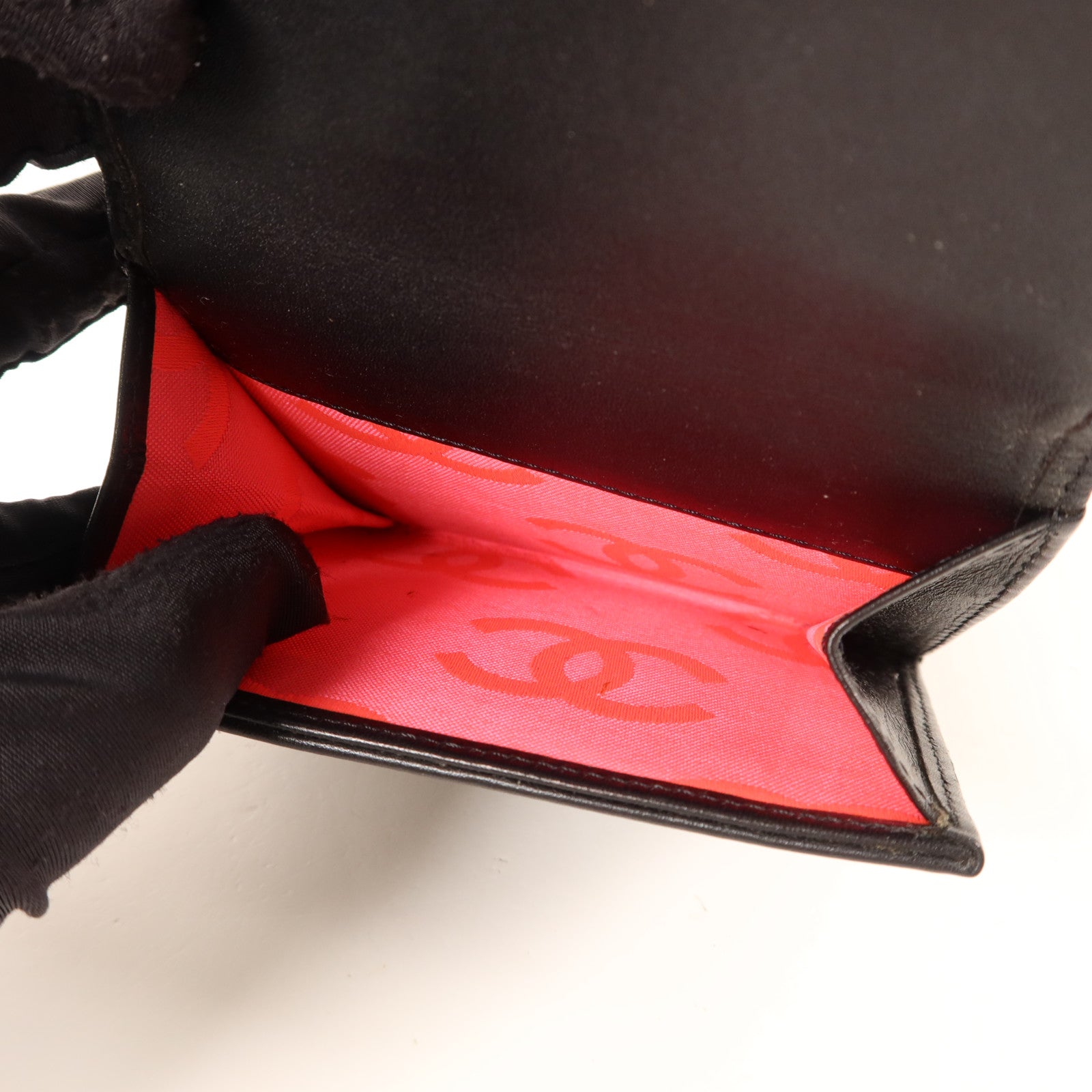 CHANEL 牛皮皮革Cambon Bifold Wallet銀扣錢包