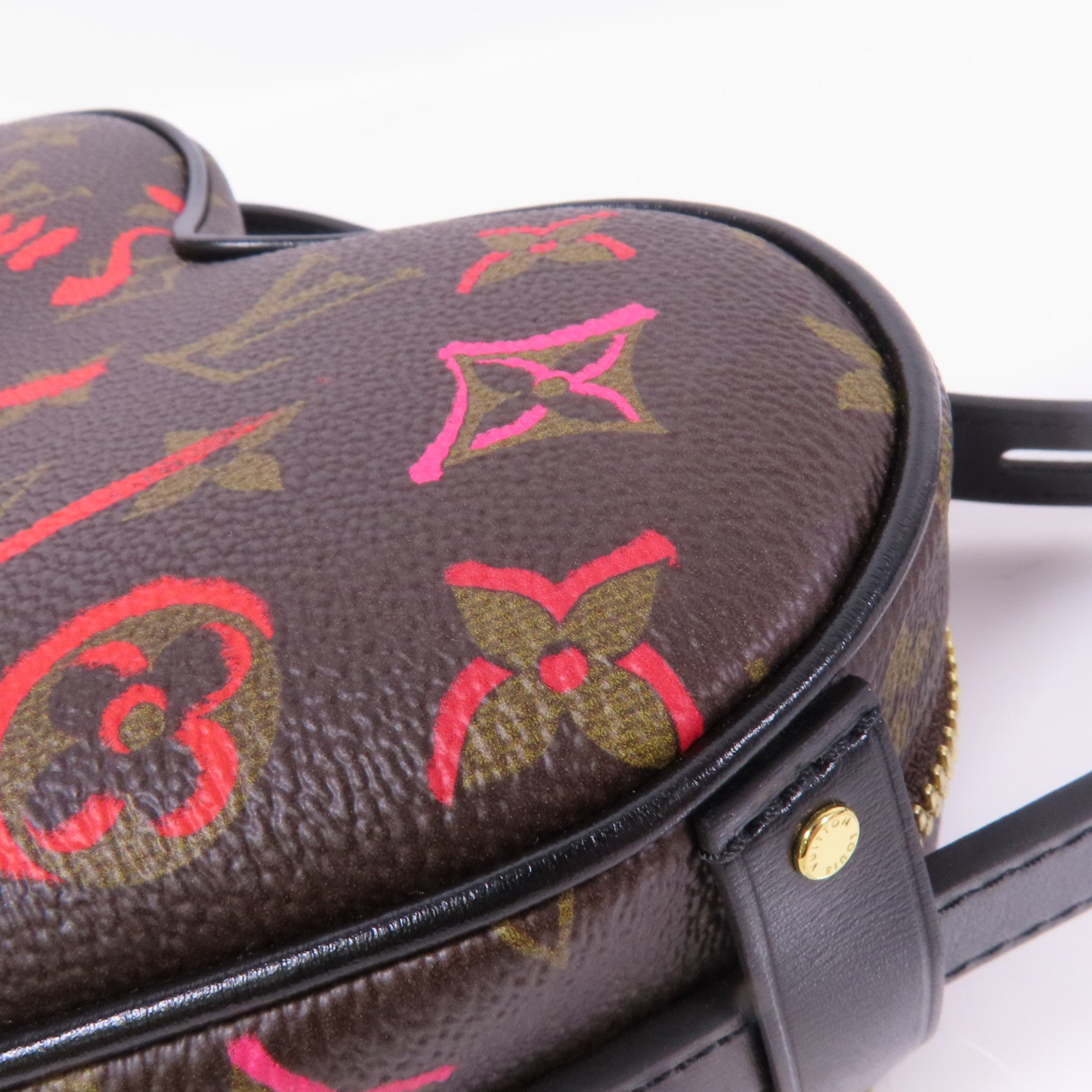 LOUIS VUITTON Monogram Sac Coeur Fall In Love金扣肩背袋棕色