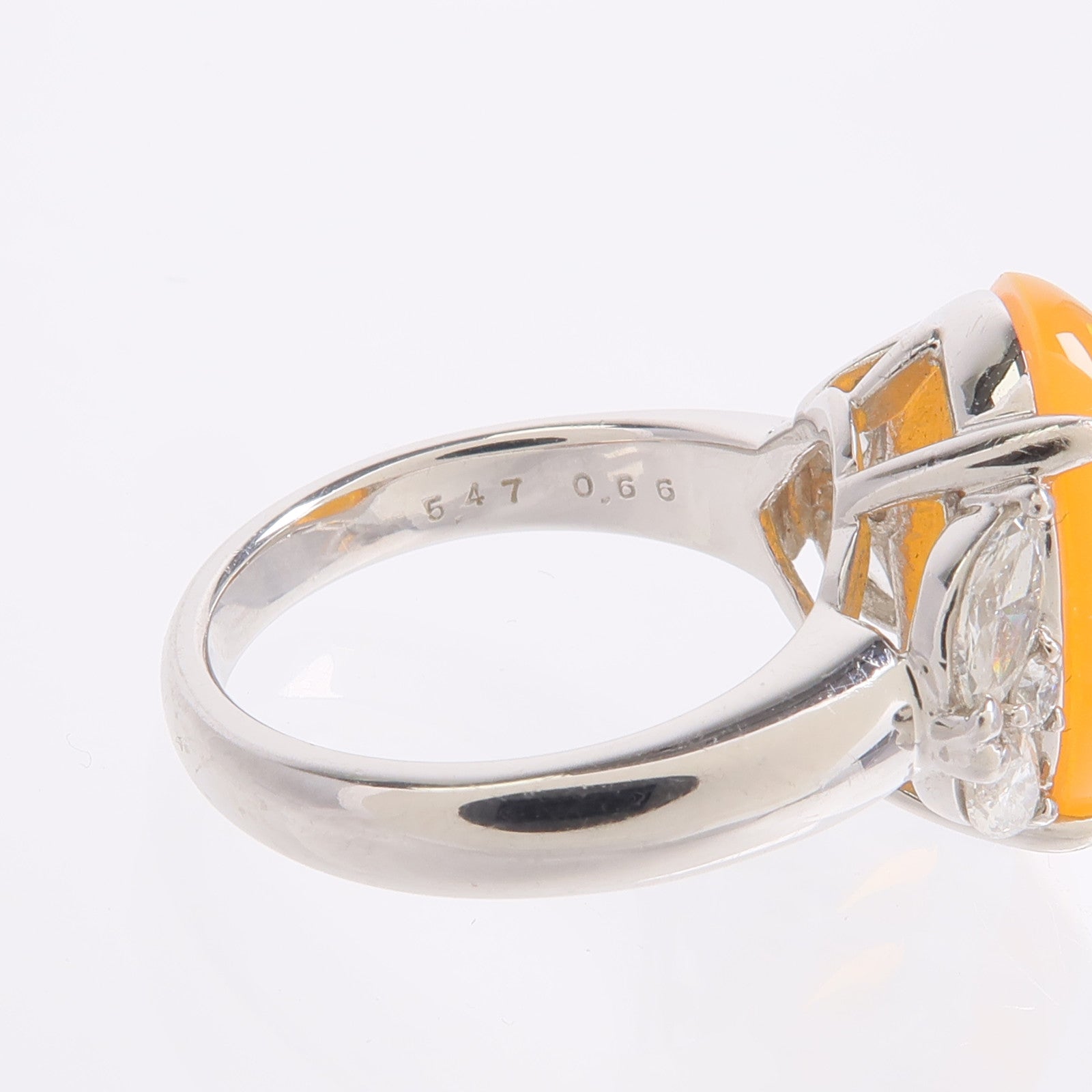 JEWELRY PT950鉑金Fire Opal Diamond Ring火蛋白石/鑽石戒指