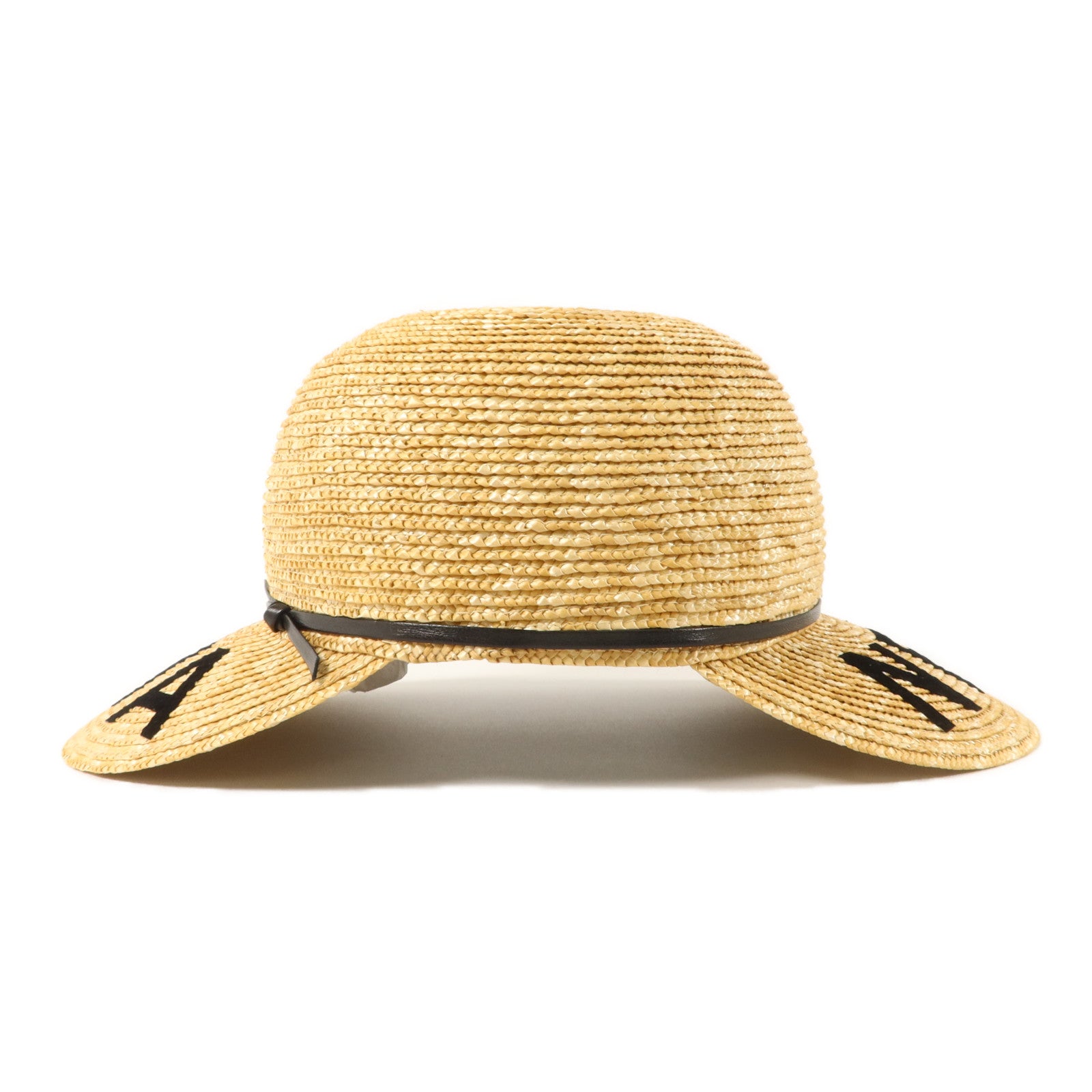 CHANEL 羊皮皮革/稻草Runway Straw Cap S帽子