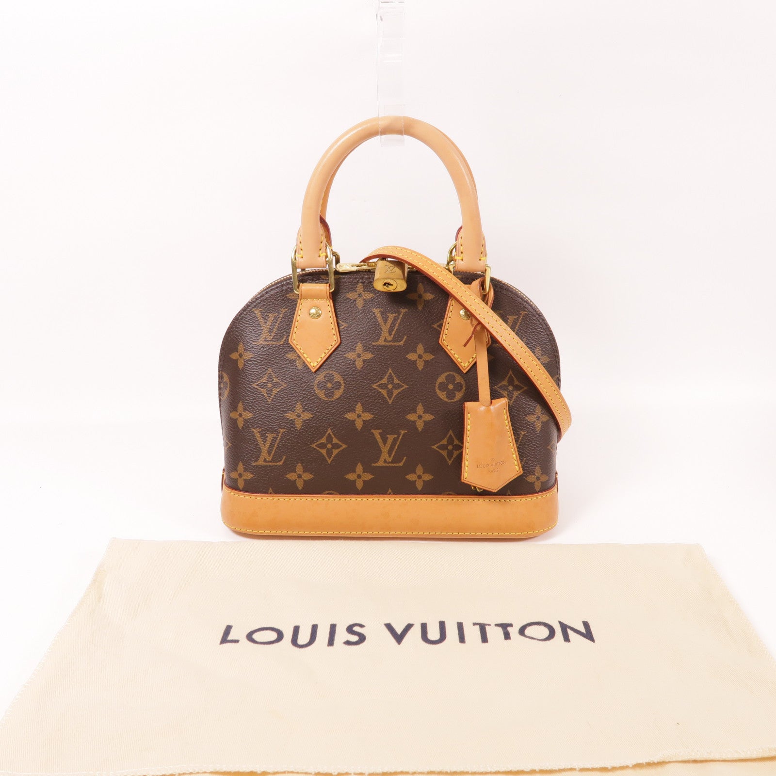 LOUIS VUITTON Monogram Alma BB金扣手挽肩背兩用袋棕色