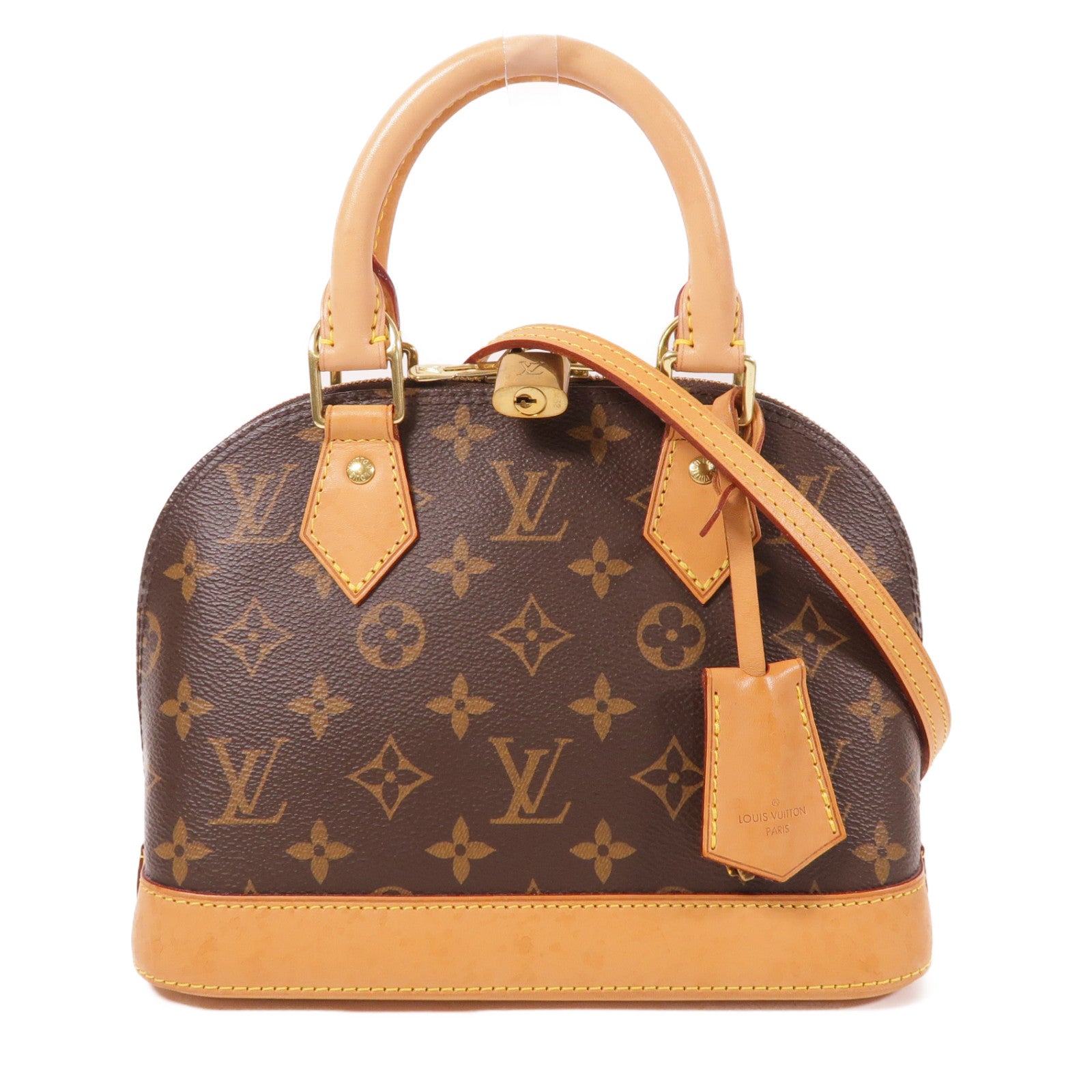 LOUIS VUITTON Monogram Alma BB金扣手挽肩背兩用袋棕色