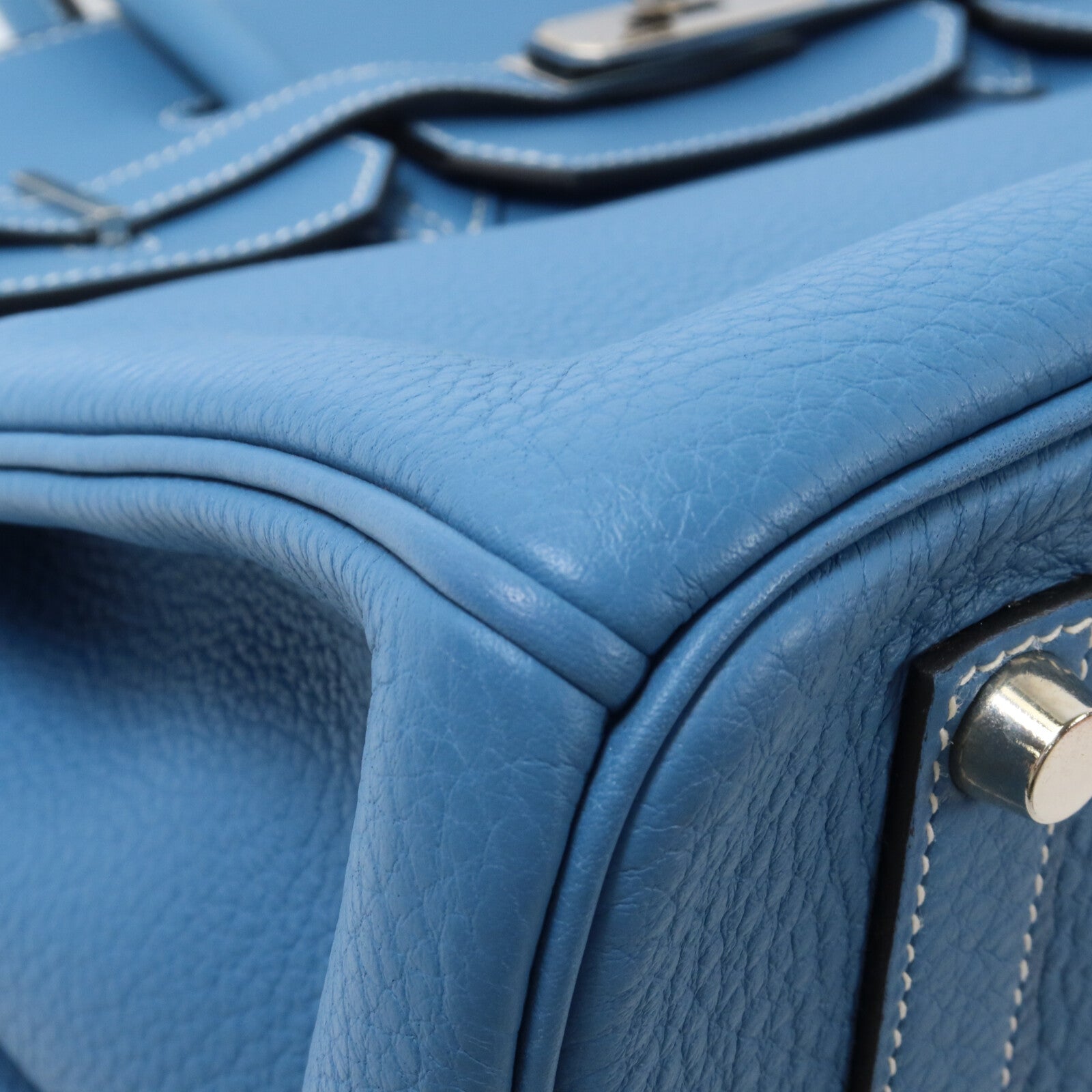 HERMES Togo皮革Birkin 35手挽袋Bleu Jean