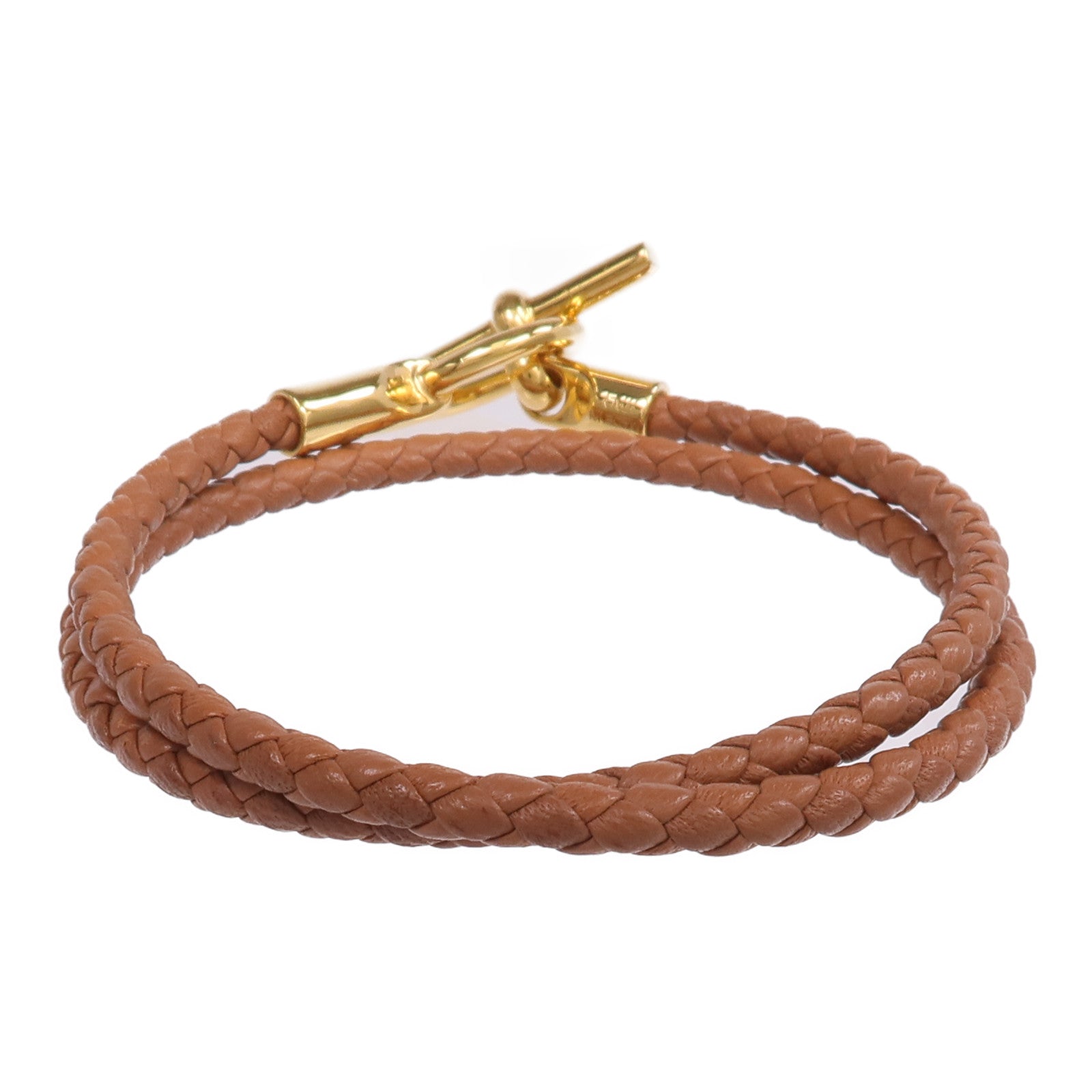 HERMES Swift皮革Glenan Double Tour Bracelet金扣手帶Gold