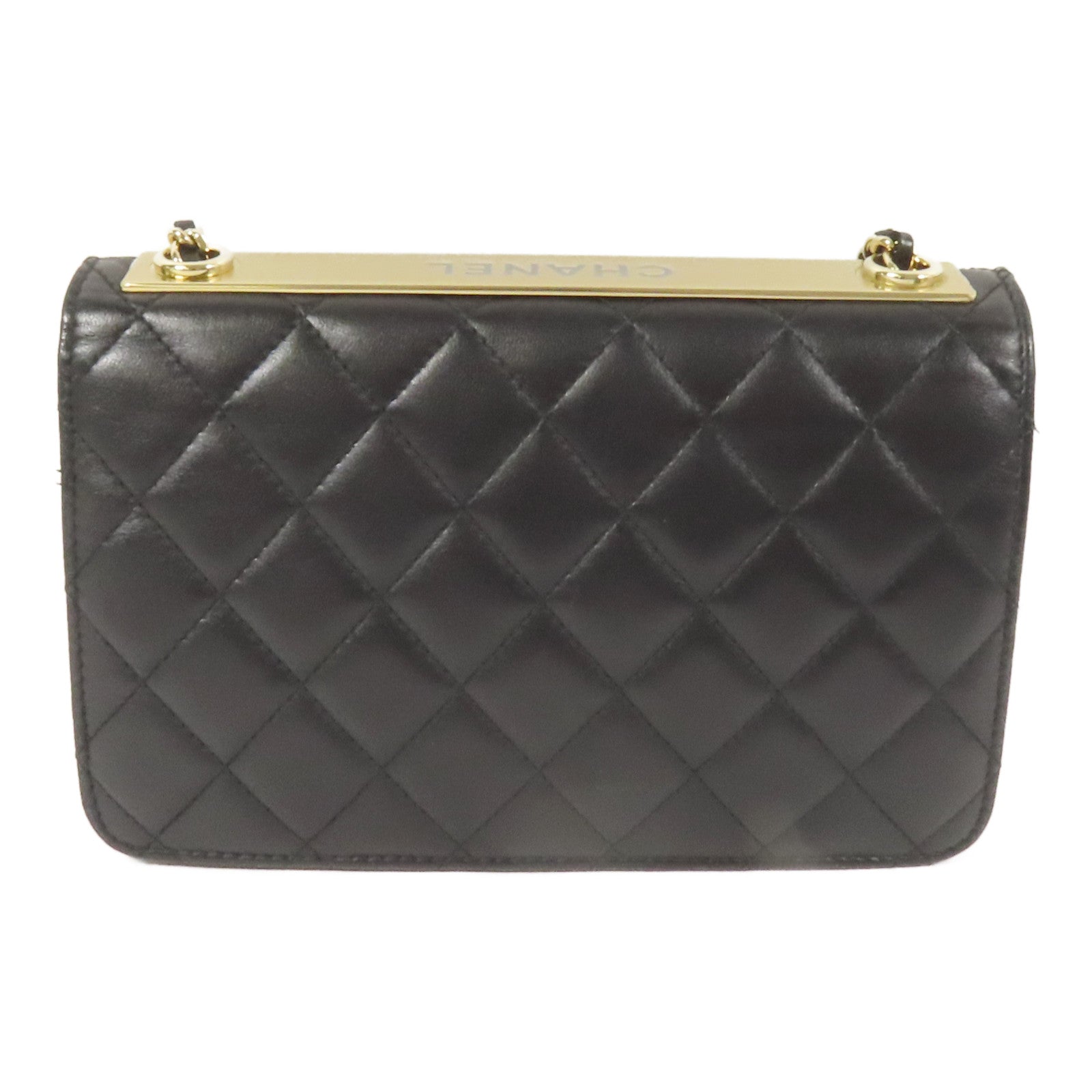 CHANEL 羊皮皮革Trandy CC WOC金扣鏈帶肩背袋